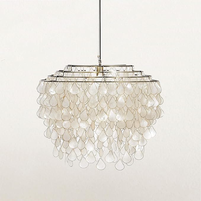 Elegant teardrops capiz chandelier with modern appeal and high-quality craftsmanship.