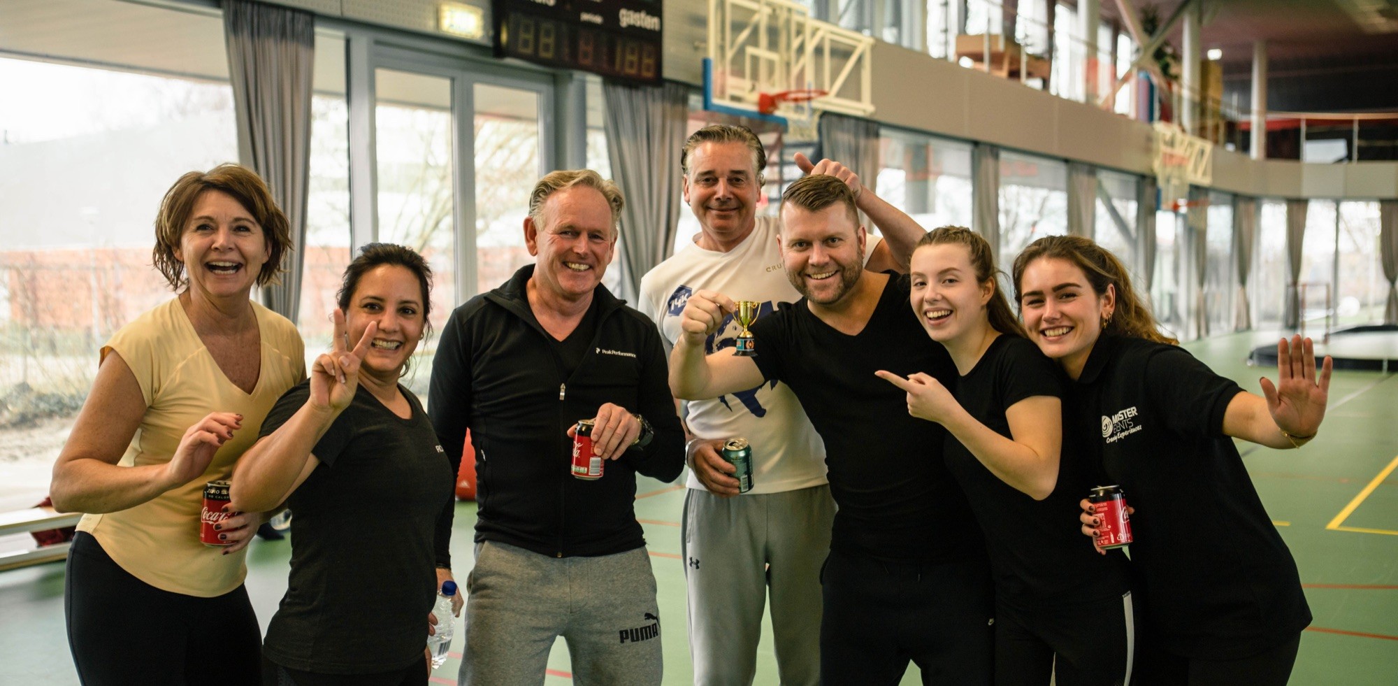 Winning team with the cup