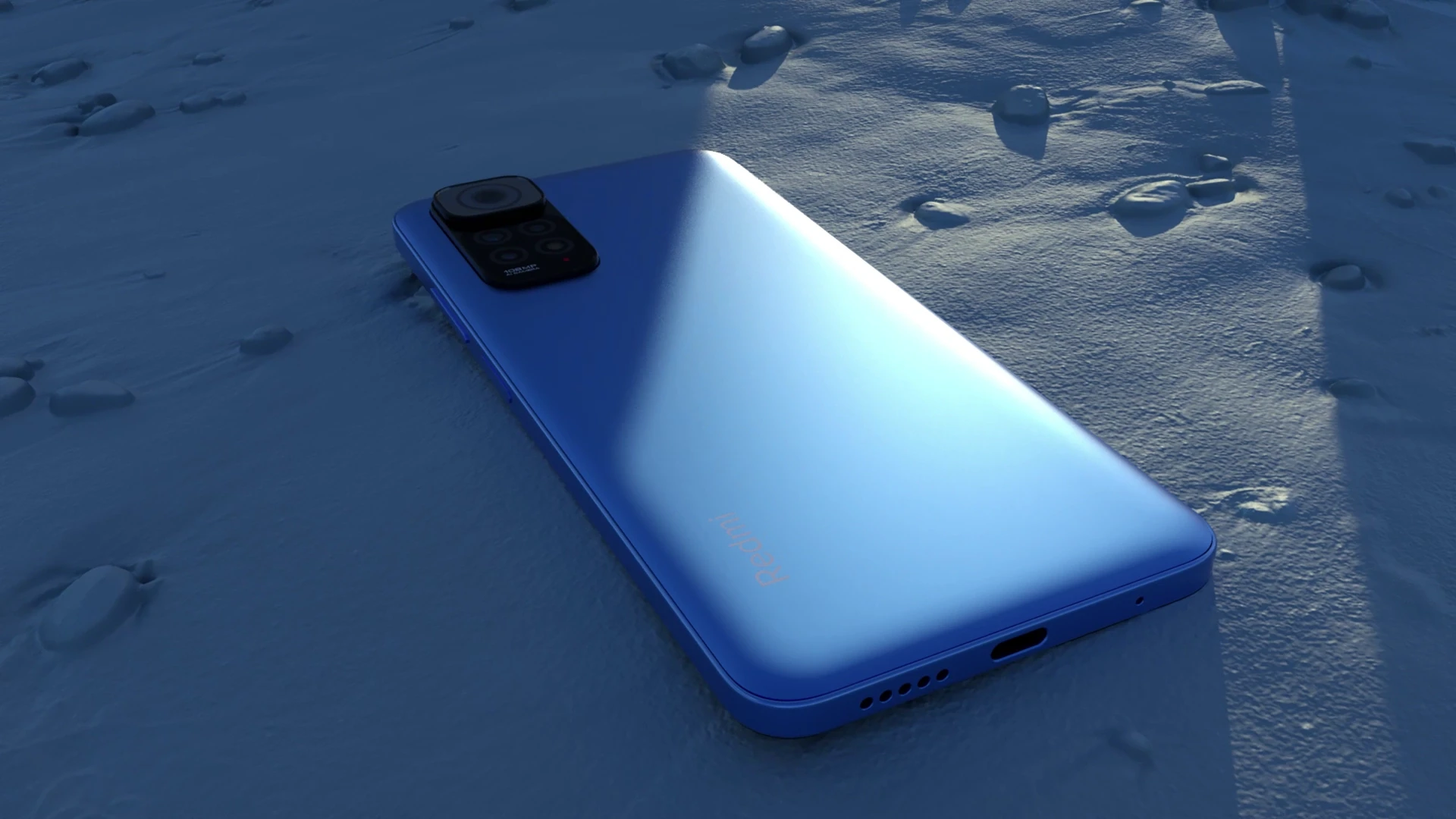 Premium 3D product visualization of Redmi Note 11S color variants