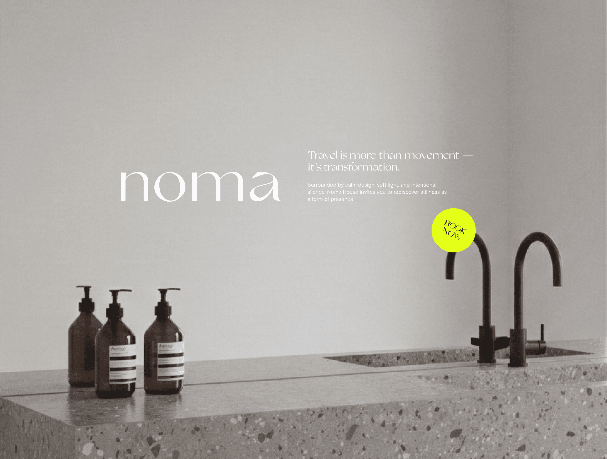 Man walking through a monochrome urban street