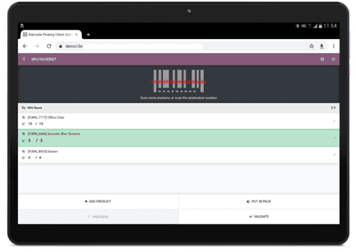 Odoo Barcode Tablet