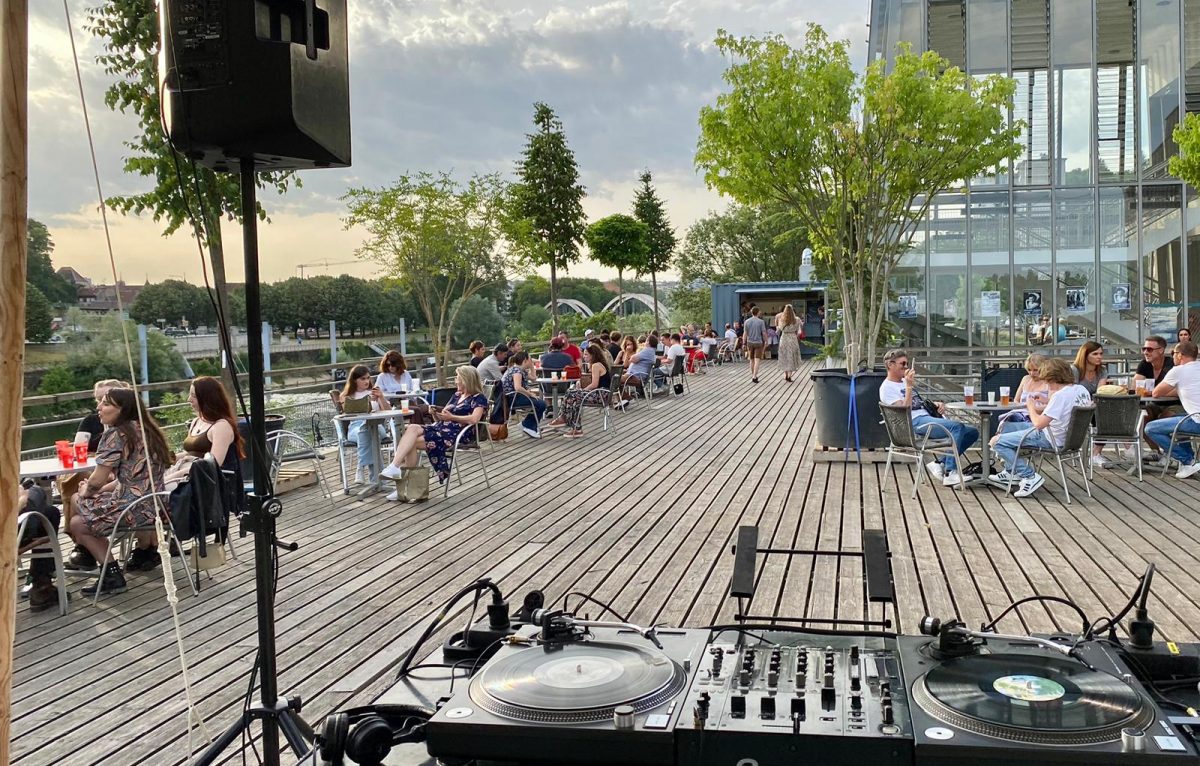 DJ performing at outdoor festival