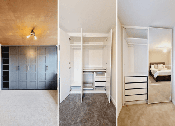 three examples of wardrobes