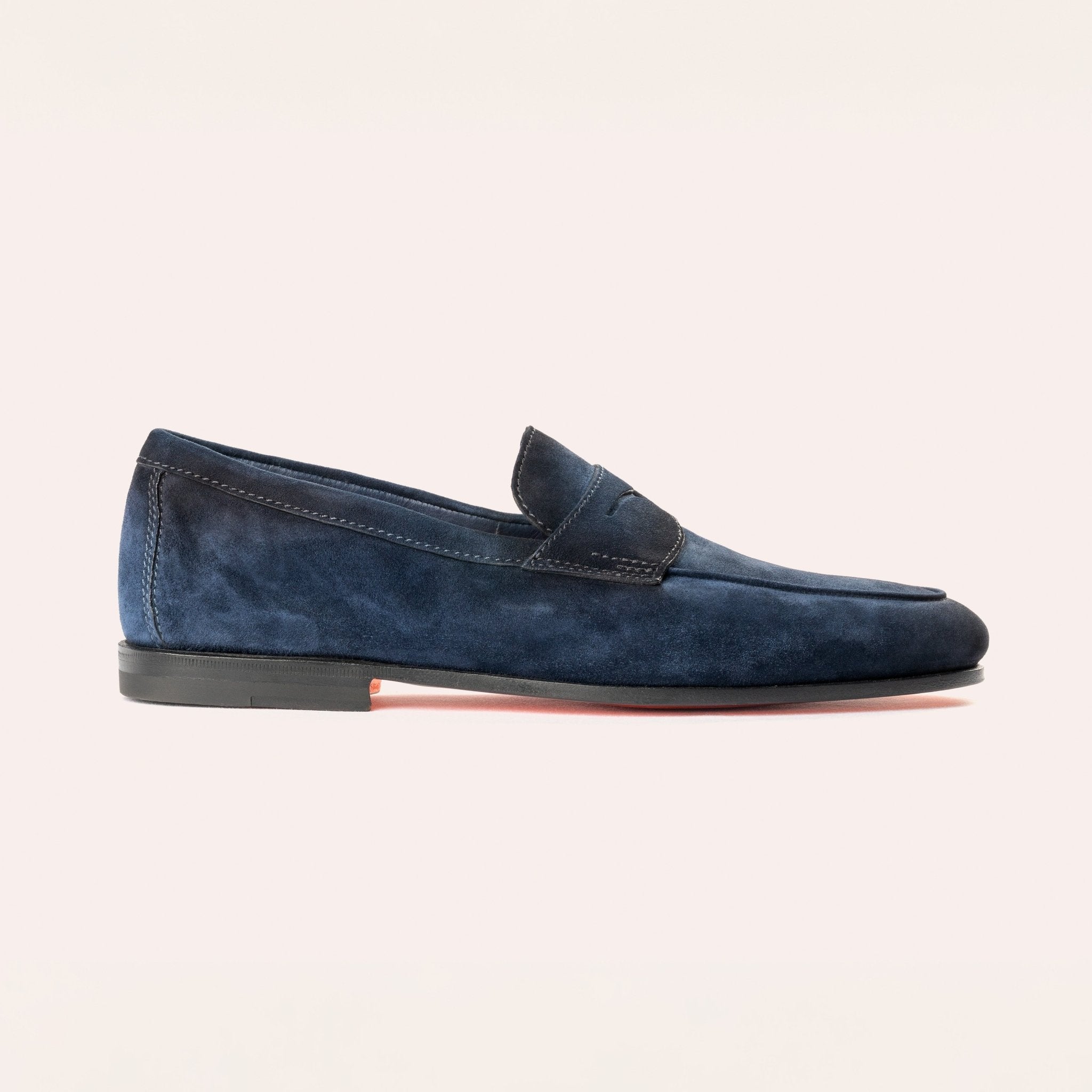 Men's blue suede Carlo loafer - Mandelli UK