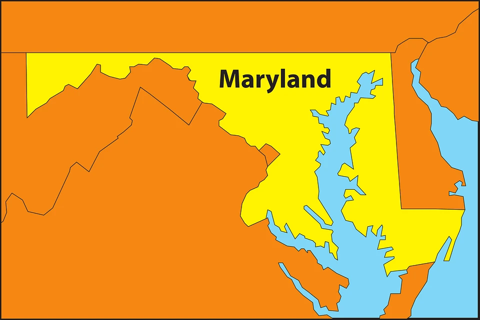 Service Area Map for Managed IT Services in Maryland.