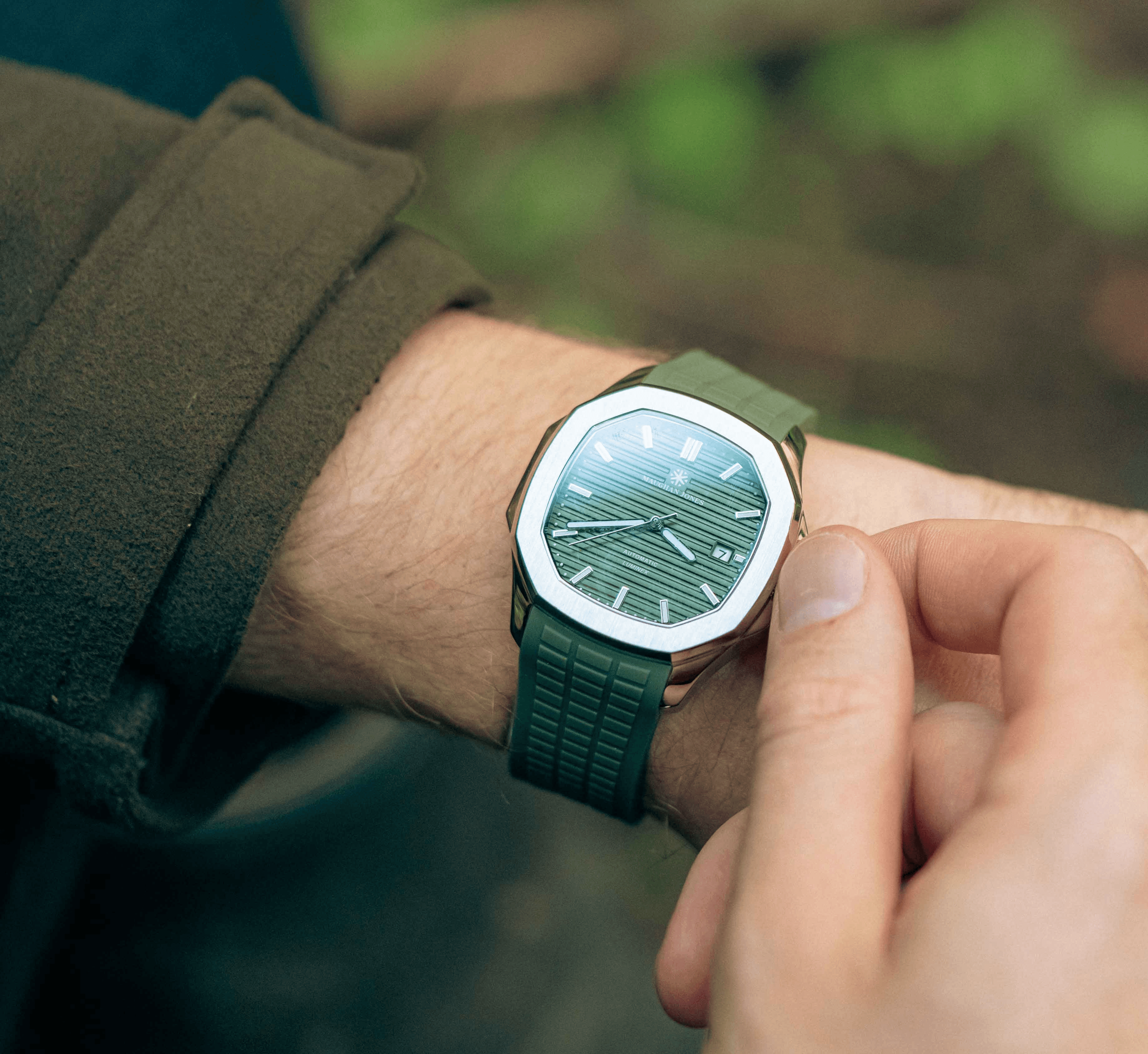 woman standing on a ladder