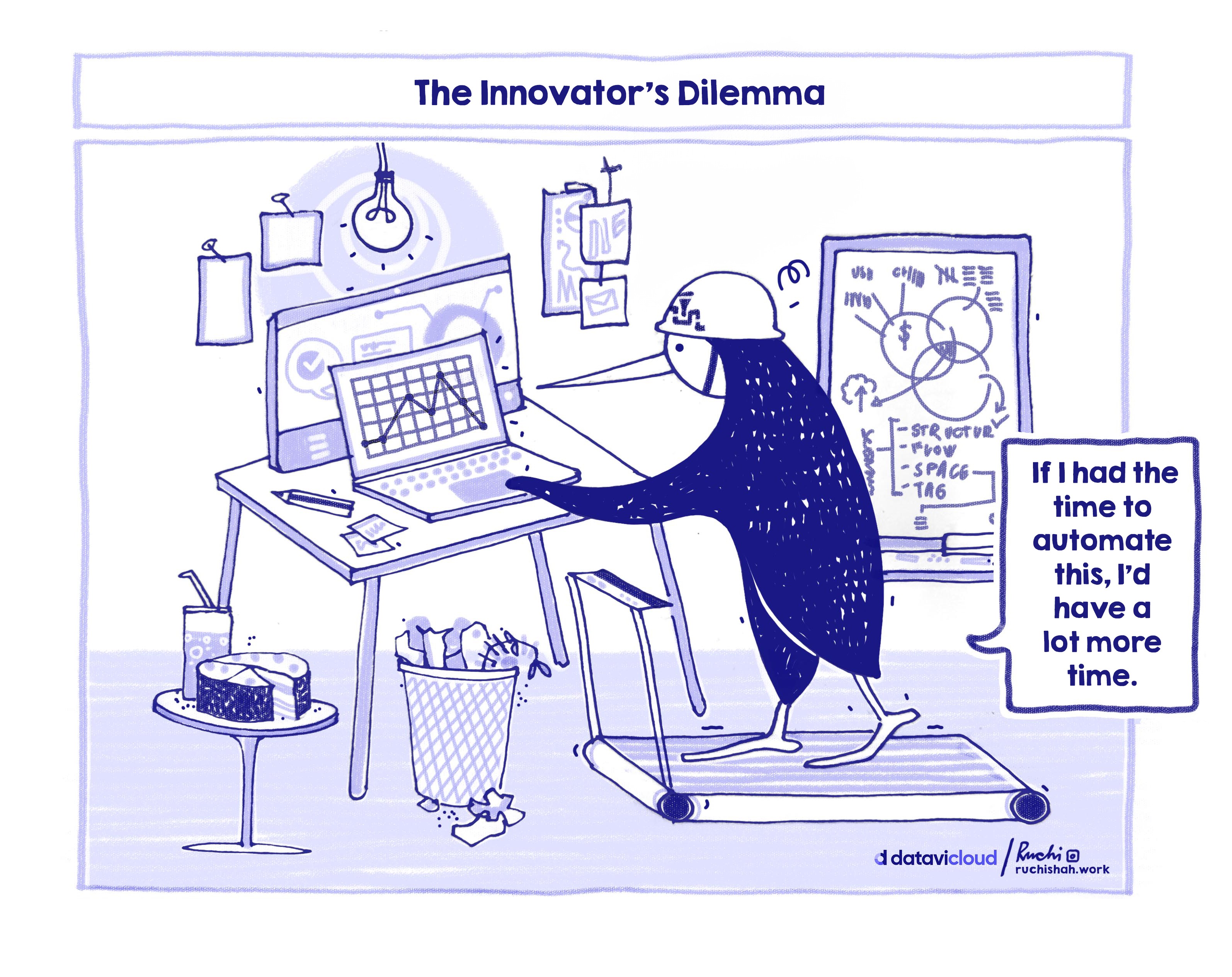 A satirical comic showing two penguins watching a nostalgic television screen that says "Gone With The Wind". One penguin asks, "What happened to our DEI program?" while the other explains that the budget was shifted to buy more AI tools. The comic is titled "Corporate DEI Efforts: Now Streaming, But Only for Nostalgia"