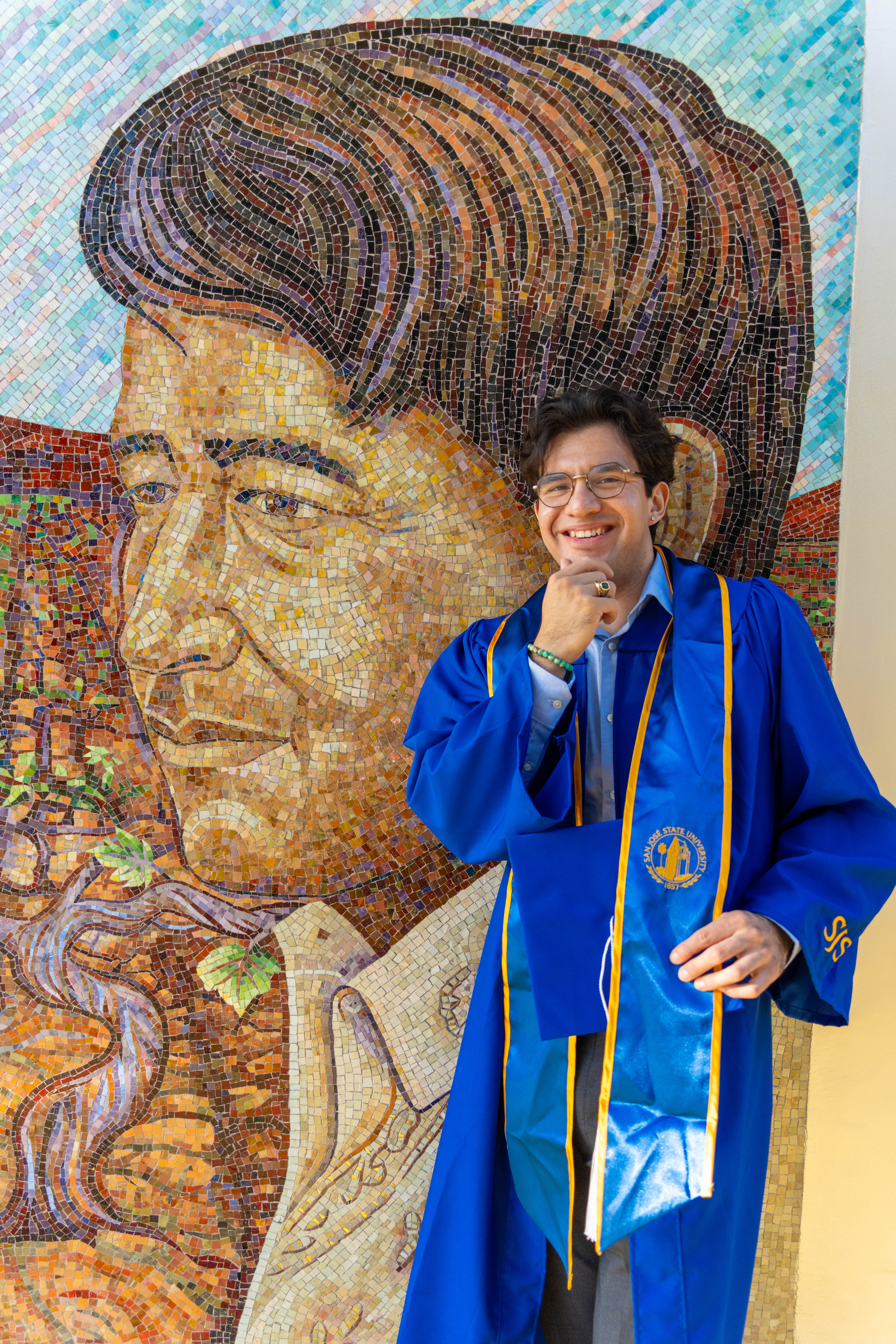 a blurry photo of a person standing in front of a wall