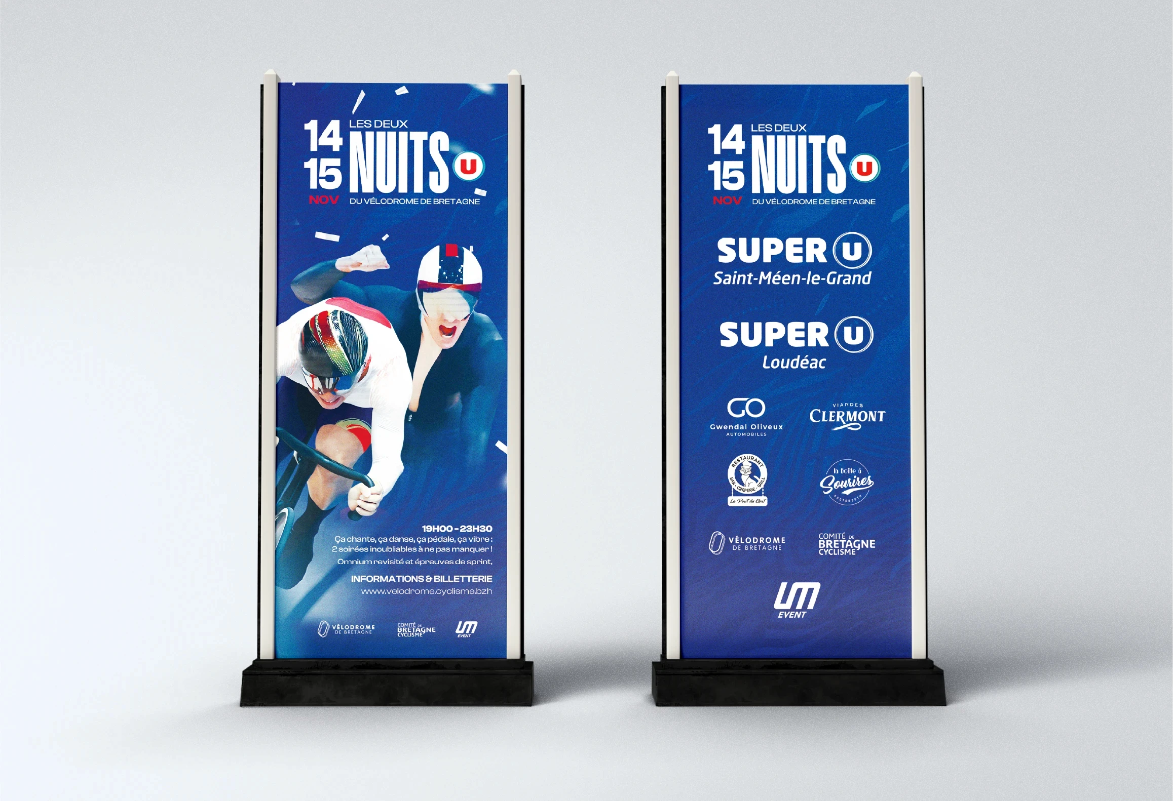 Supports de communication print pour Les Deux Nuits U du Vélodrome de Bretagne