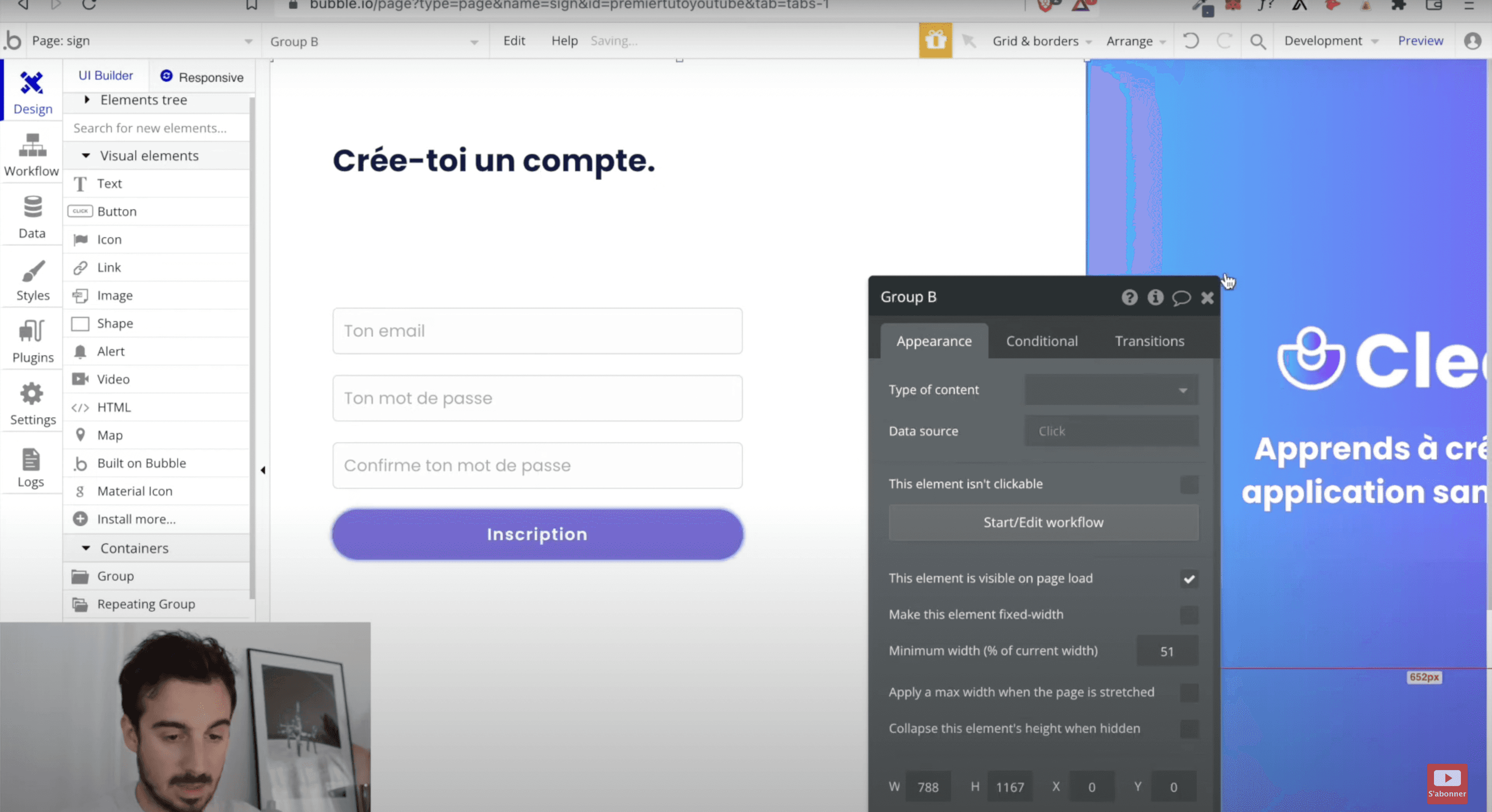 Ajouter un formulaire d'inscription à l'app