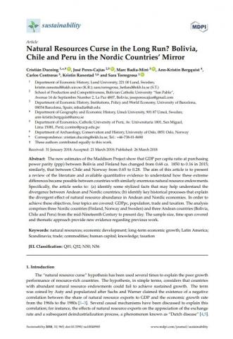 Natural Resources Curse in the Long Run? Bolivia, Chile and Peru in the Nordic Countries' Mirror