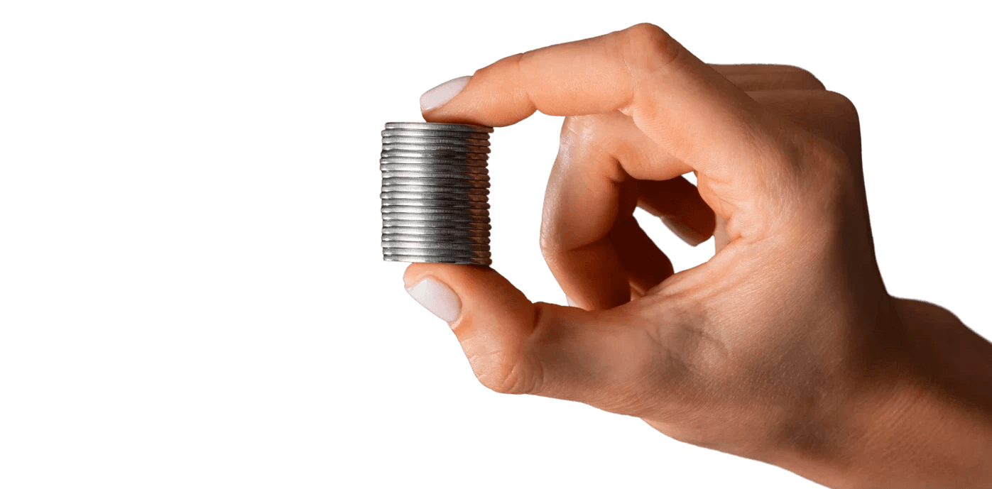 A close up shot of a stash of coin in hand