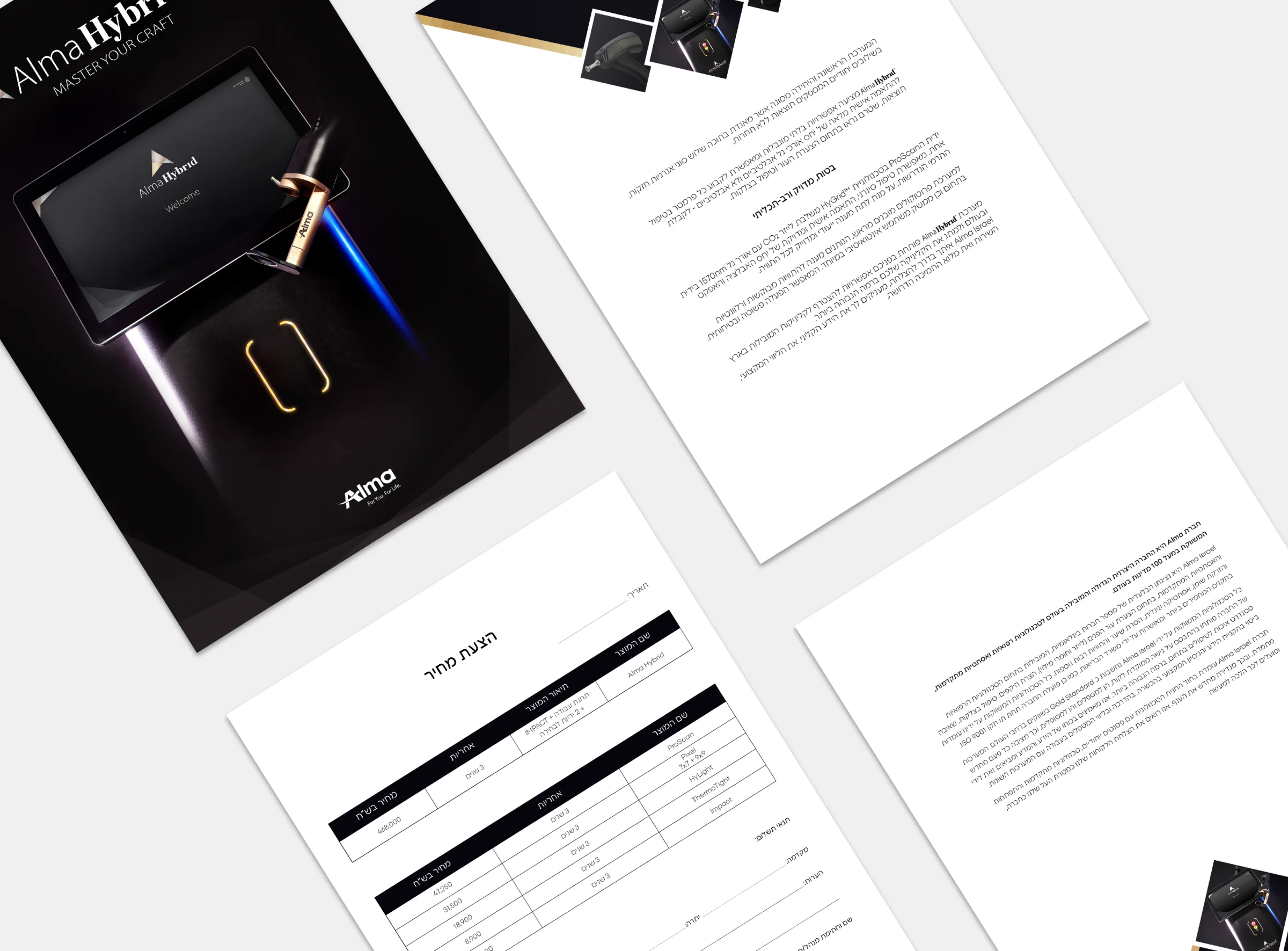 ALMA, Hybrid product brochure and sales sheets
