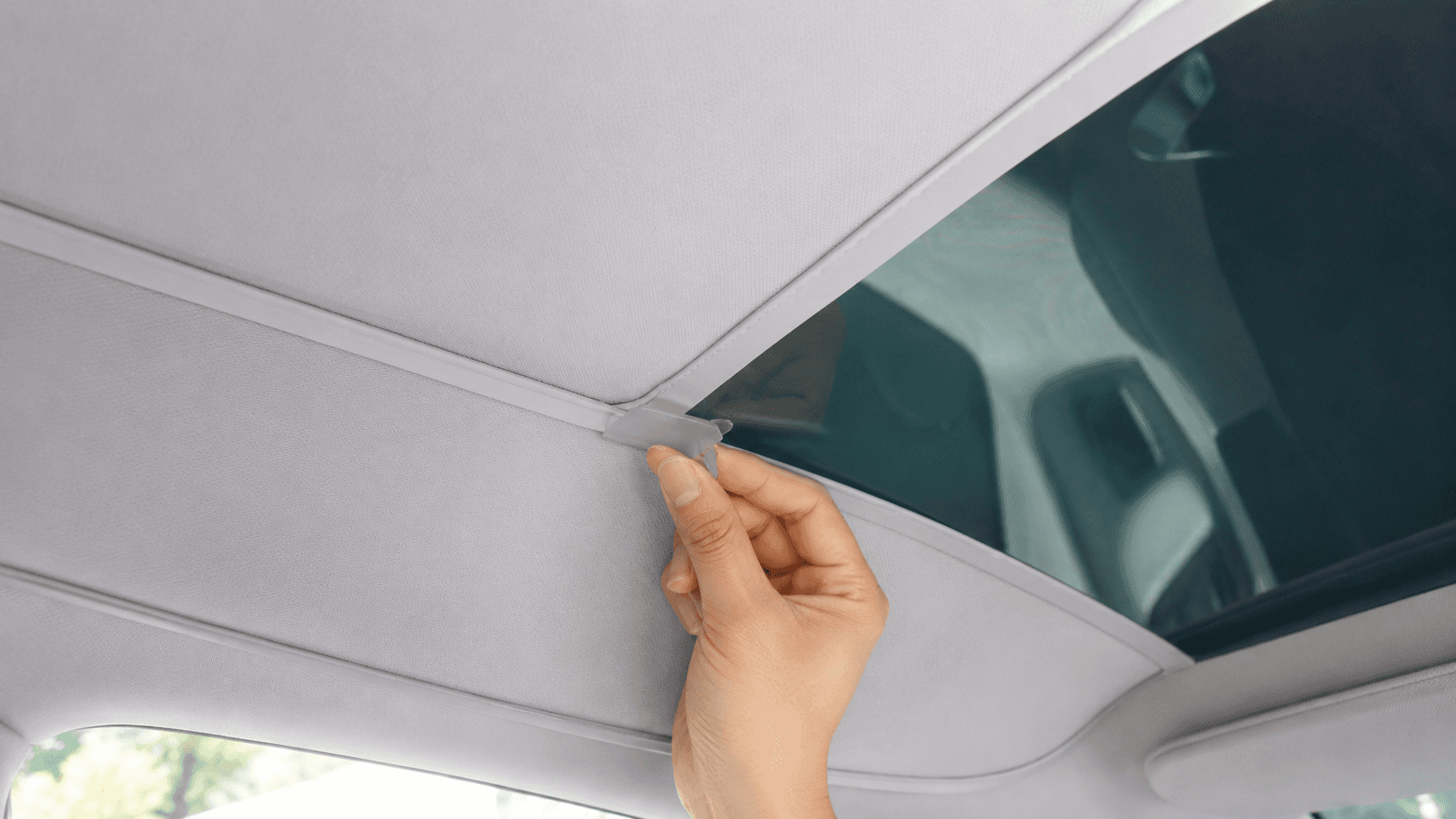 Tesla Juniper Highland roof sunshade clip magnetic installation detail Thailand
