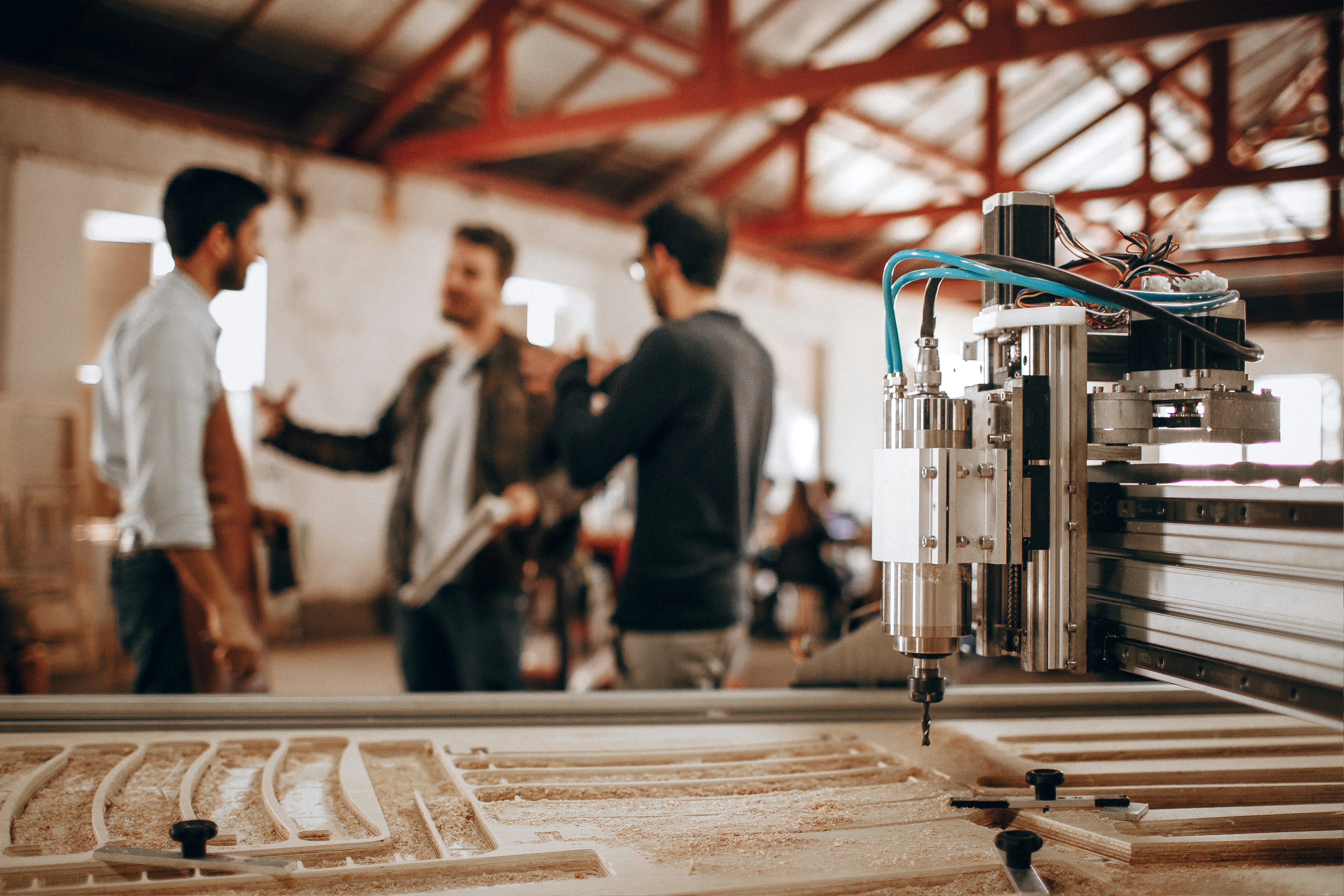 Factory skateboard production detail