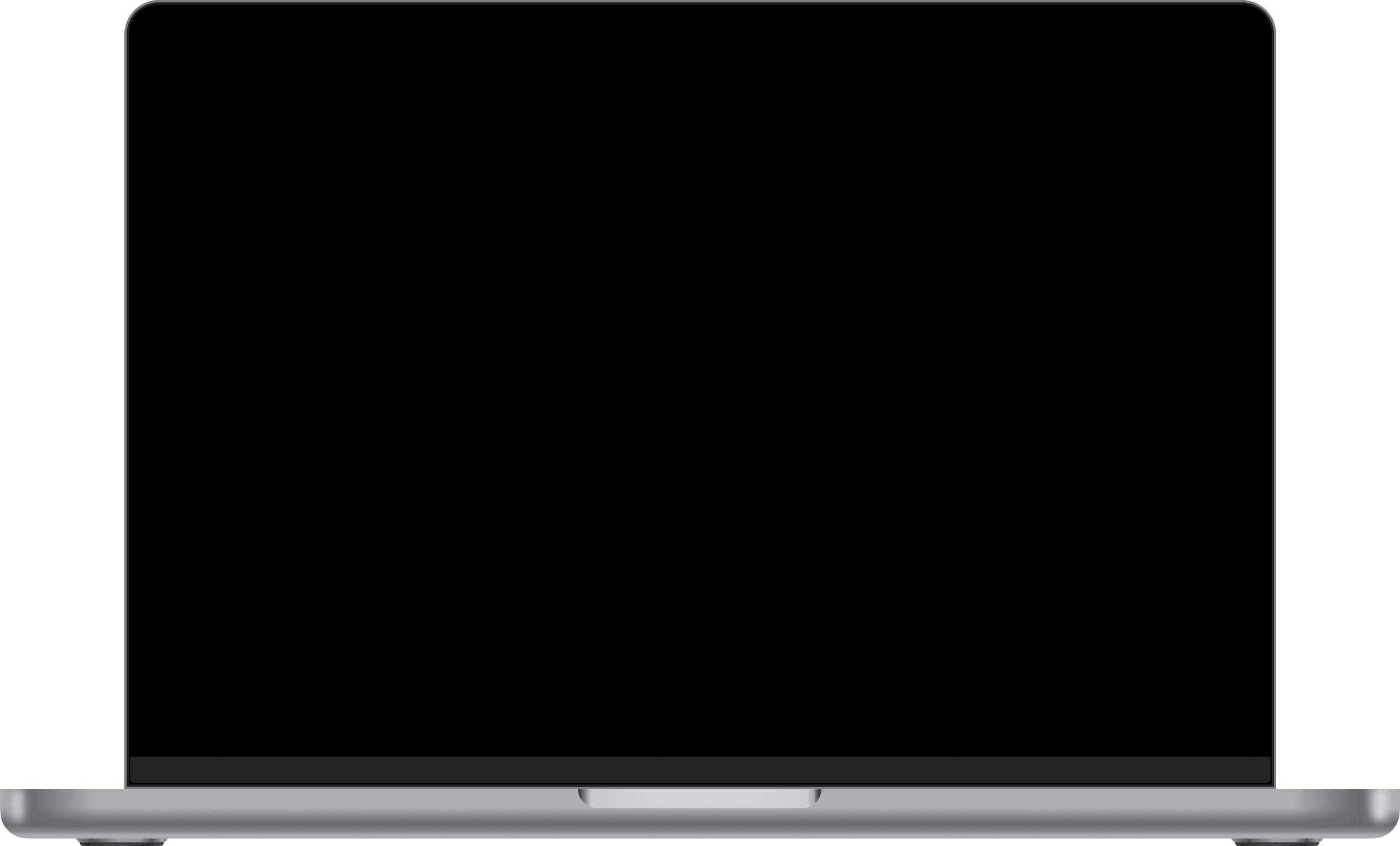 A blank screen on a dark background, resembling a powered-off device.