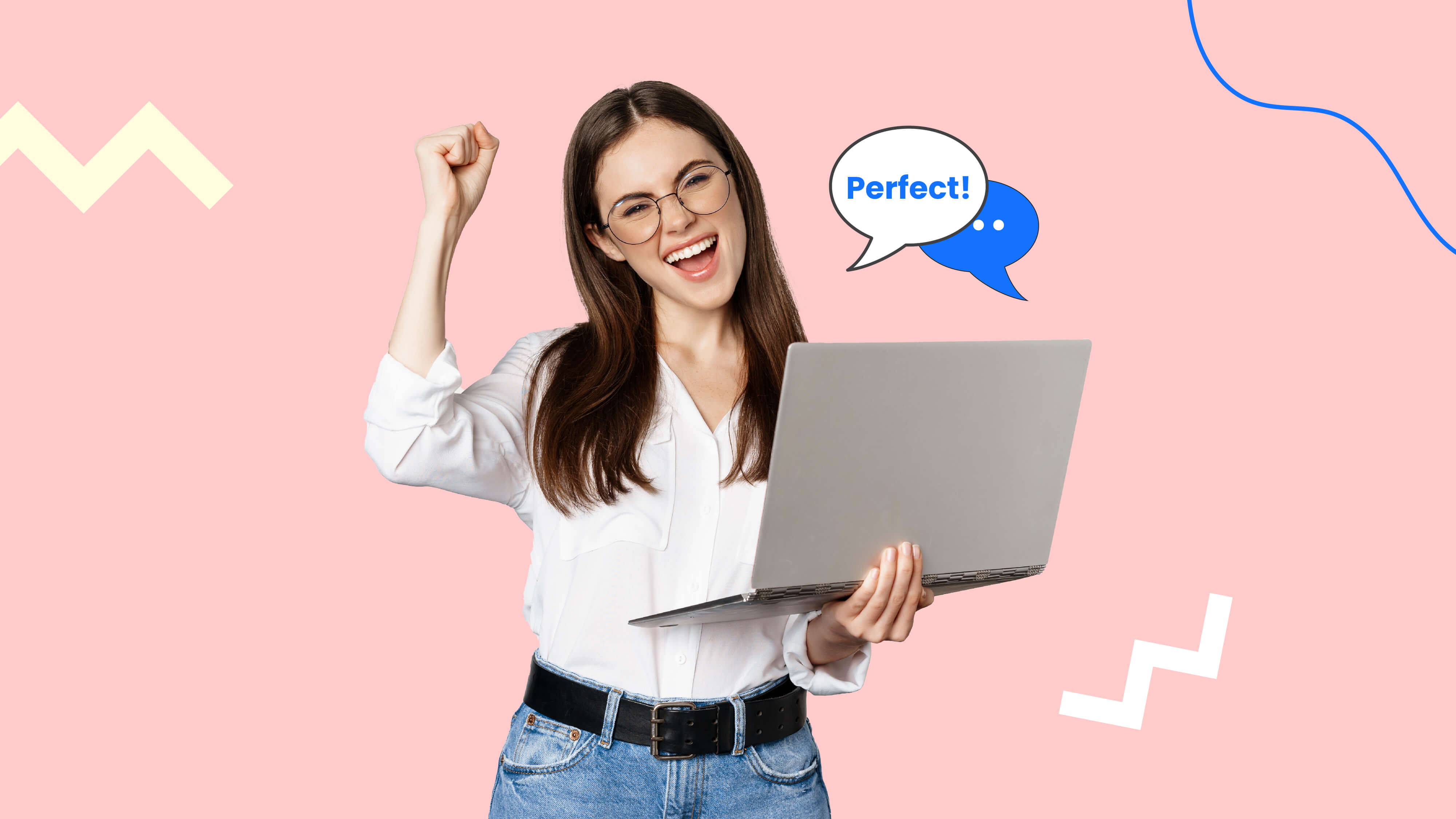 Women holding a laptop