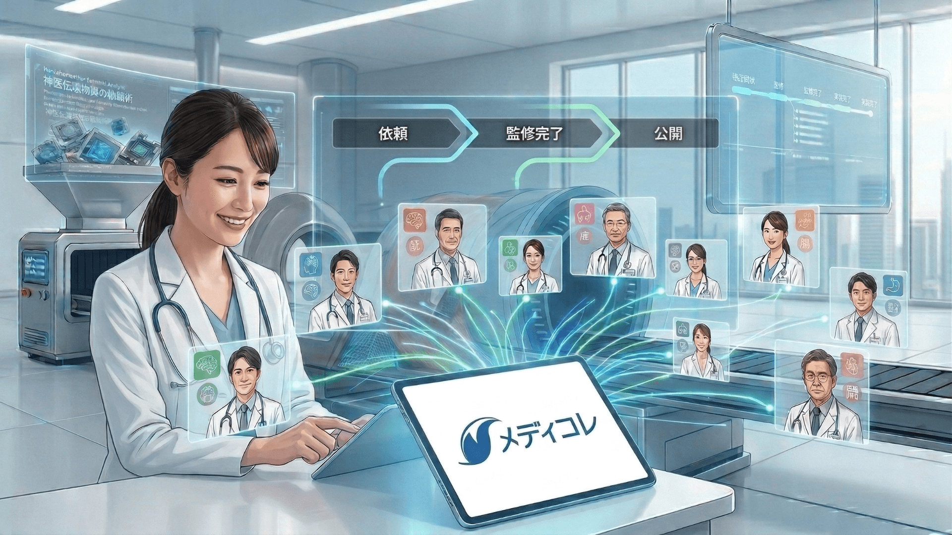 メディコレWEBで医師監修をオンライン完結する様子｜依頼から監修完了・公開までのフロー