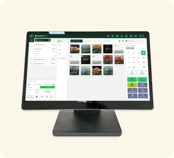 cashier serve customer with abacus point of sale