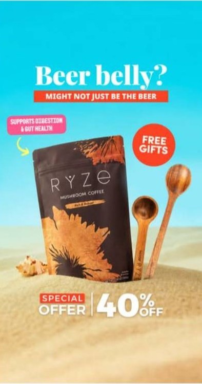 RYZE static ad: beer belly, might not be the beer