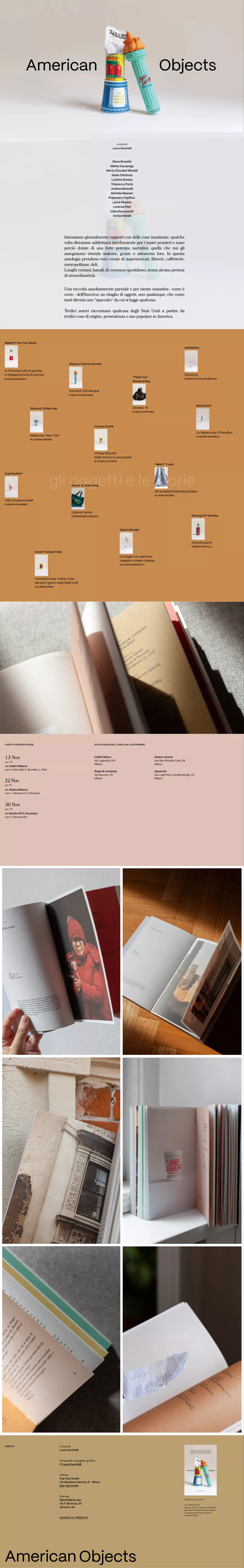 American Objects other page screenshot showcasing Art and Ecommerce design