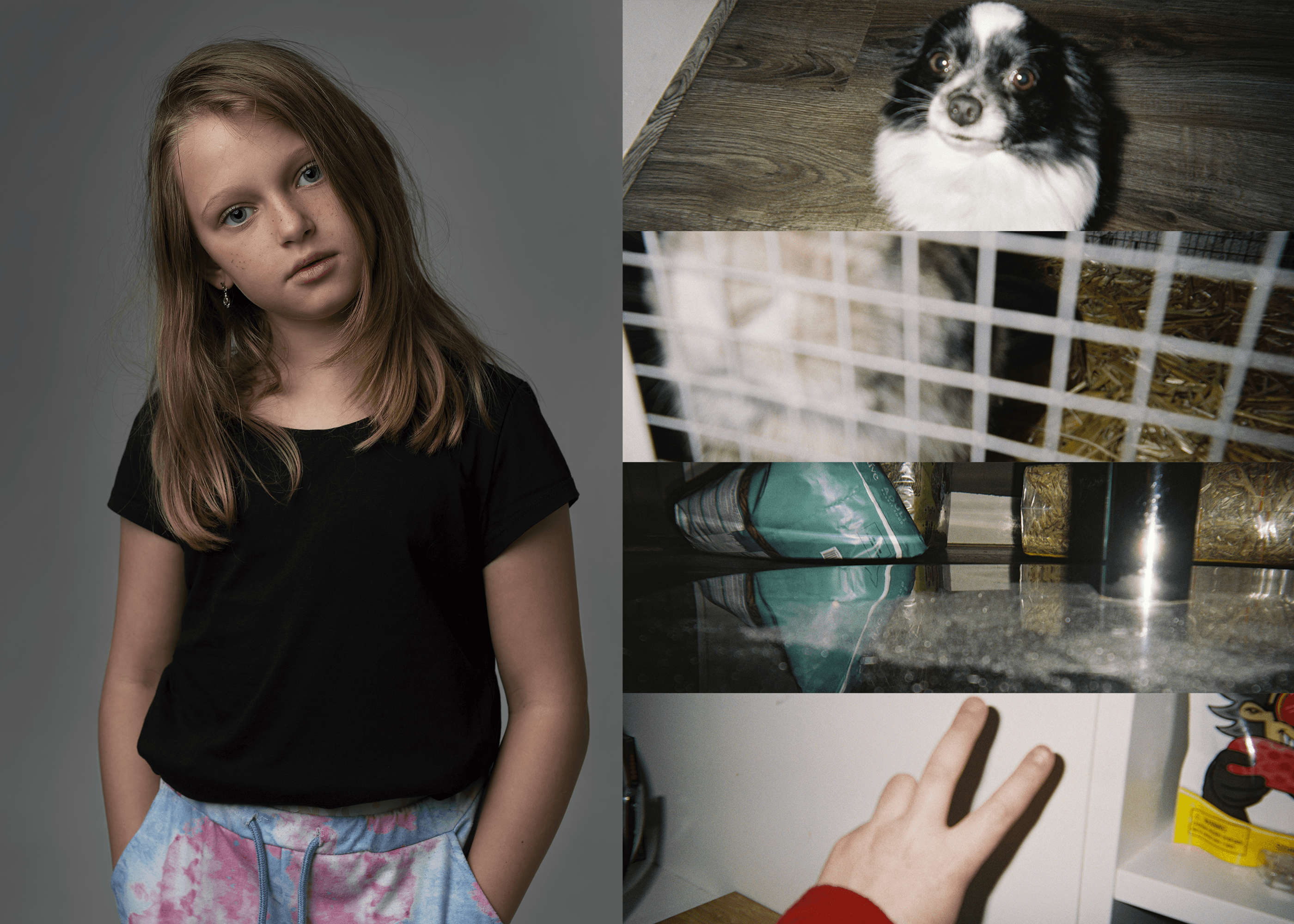 Portret meisje met analoge fotografie