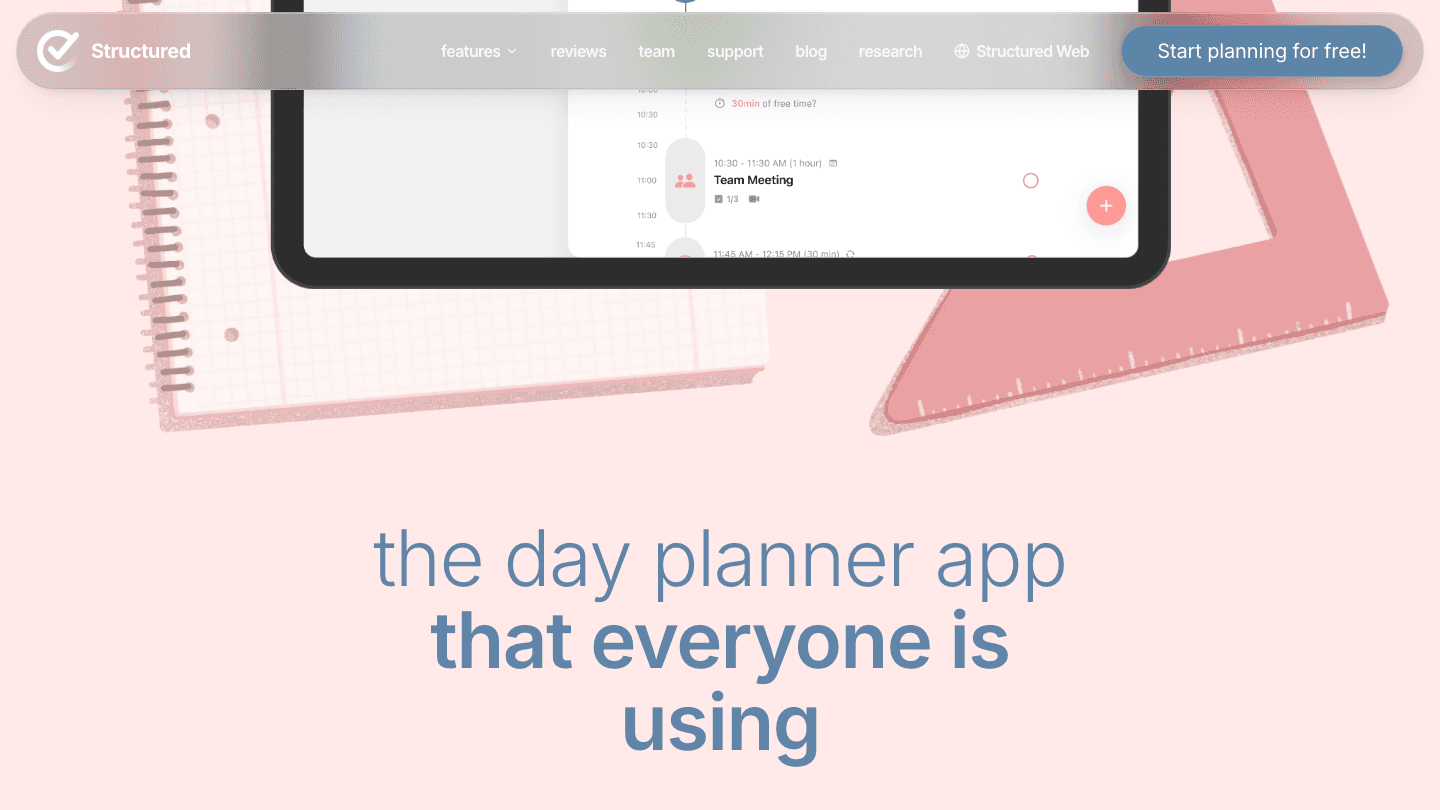 Structured app screenshot