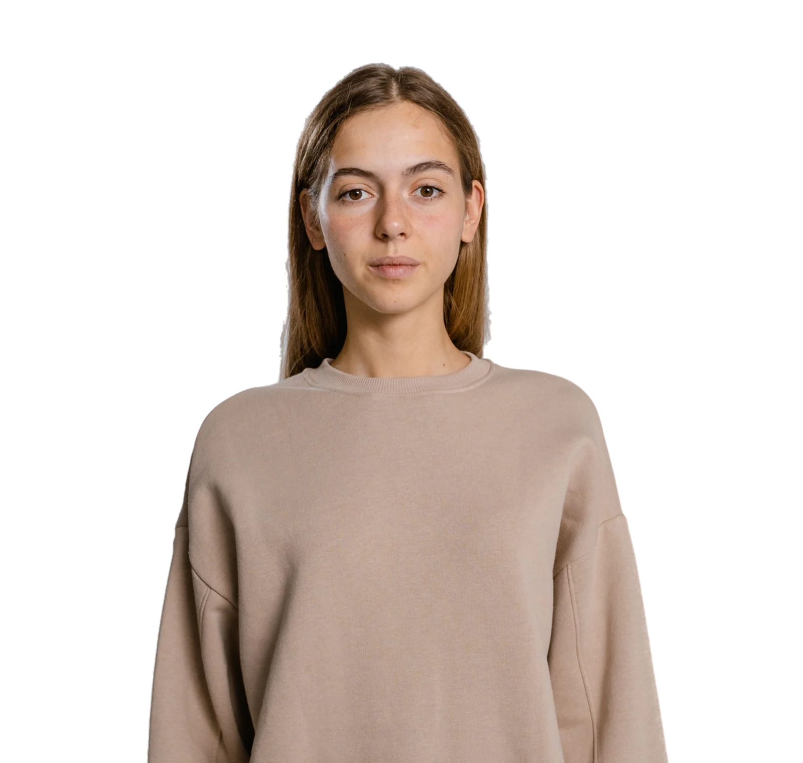 Model wearing the Sand heavy tee