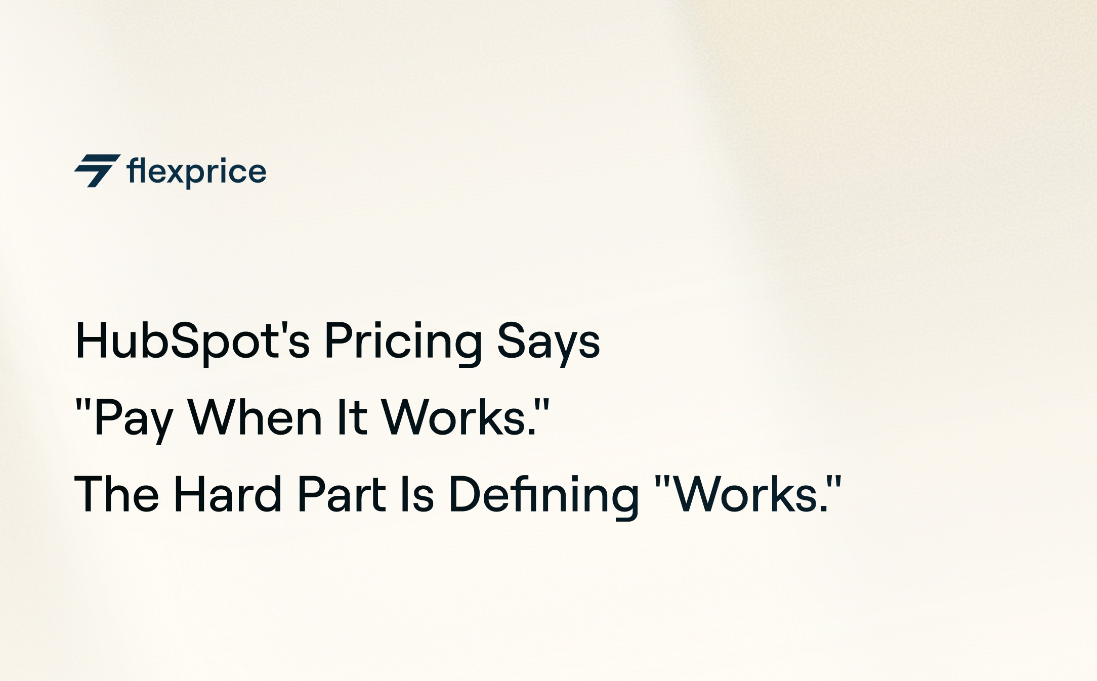 HubSpot outcome based pricing blog