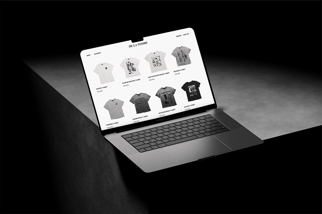 Shopify design & development for De La Tombe.