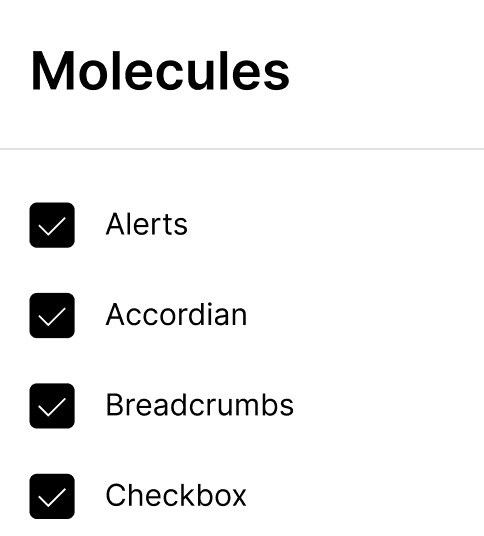 Molecules list