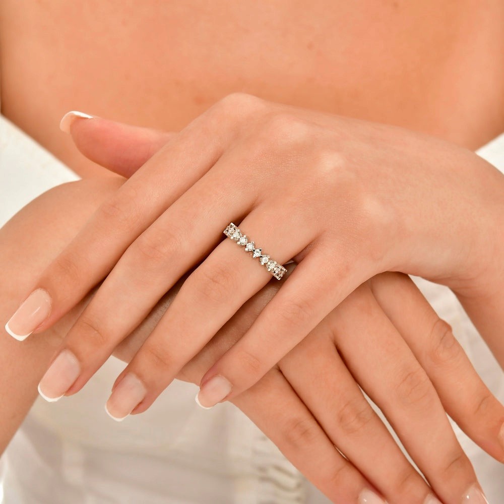 Assos 0.72 Karat G Renk SI2 Pırlanta Yarım Tur Yüzük