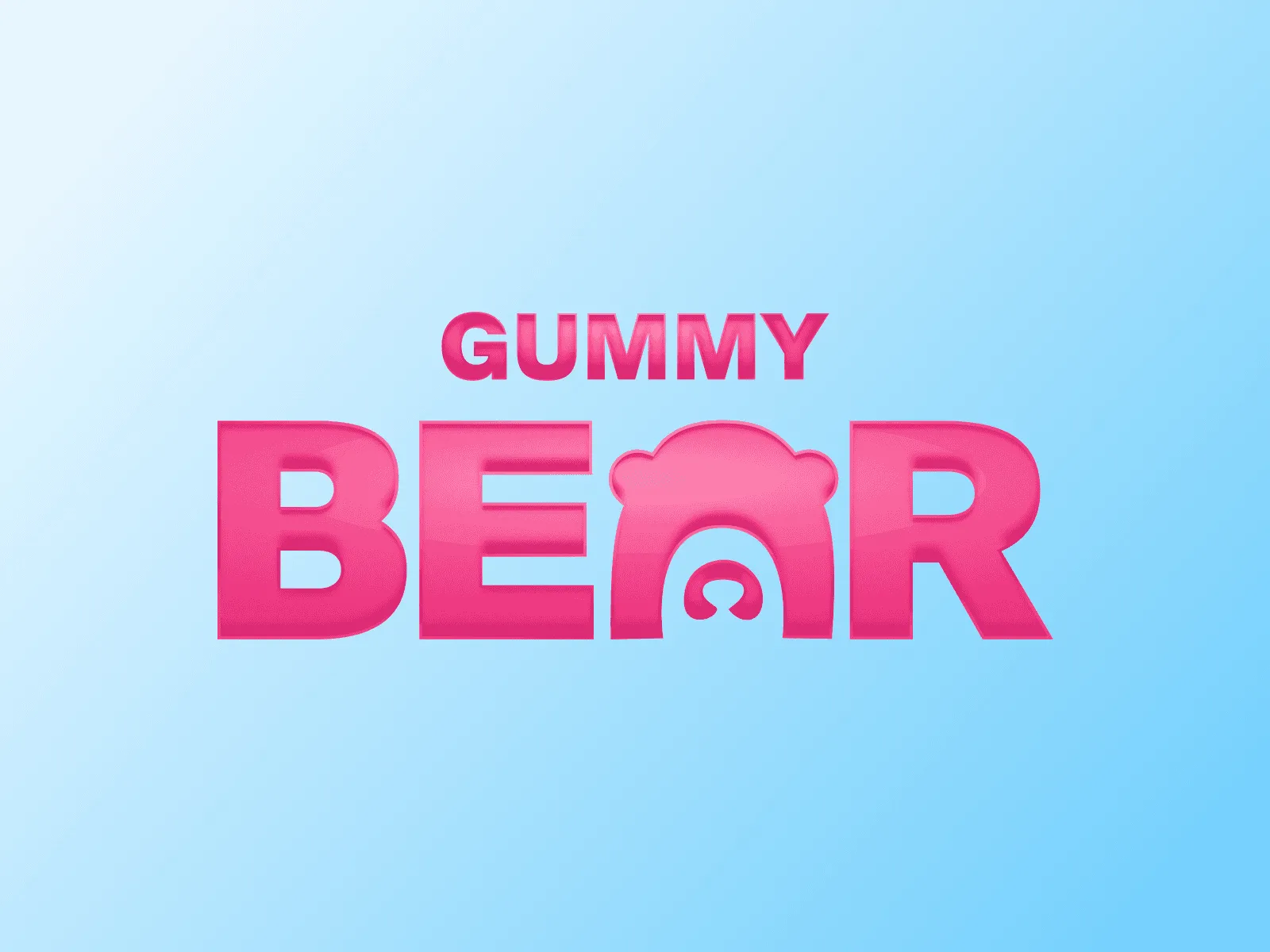 Logo featuring the text "Glamour Bear" in pink on a light blue background.