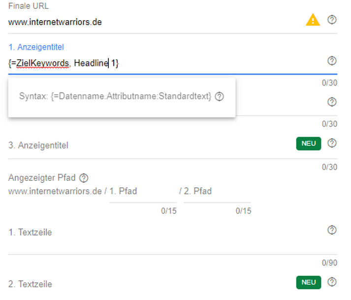 konkrete anpassung der google ads anzeige