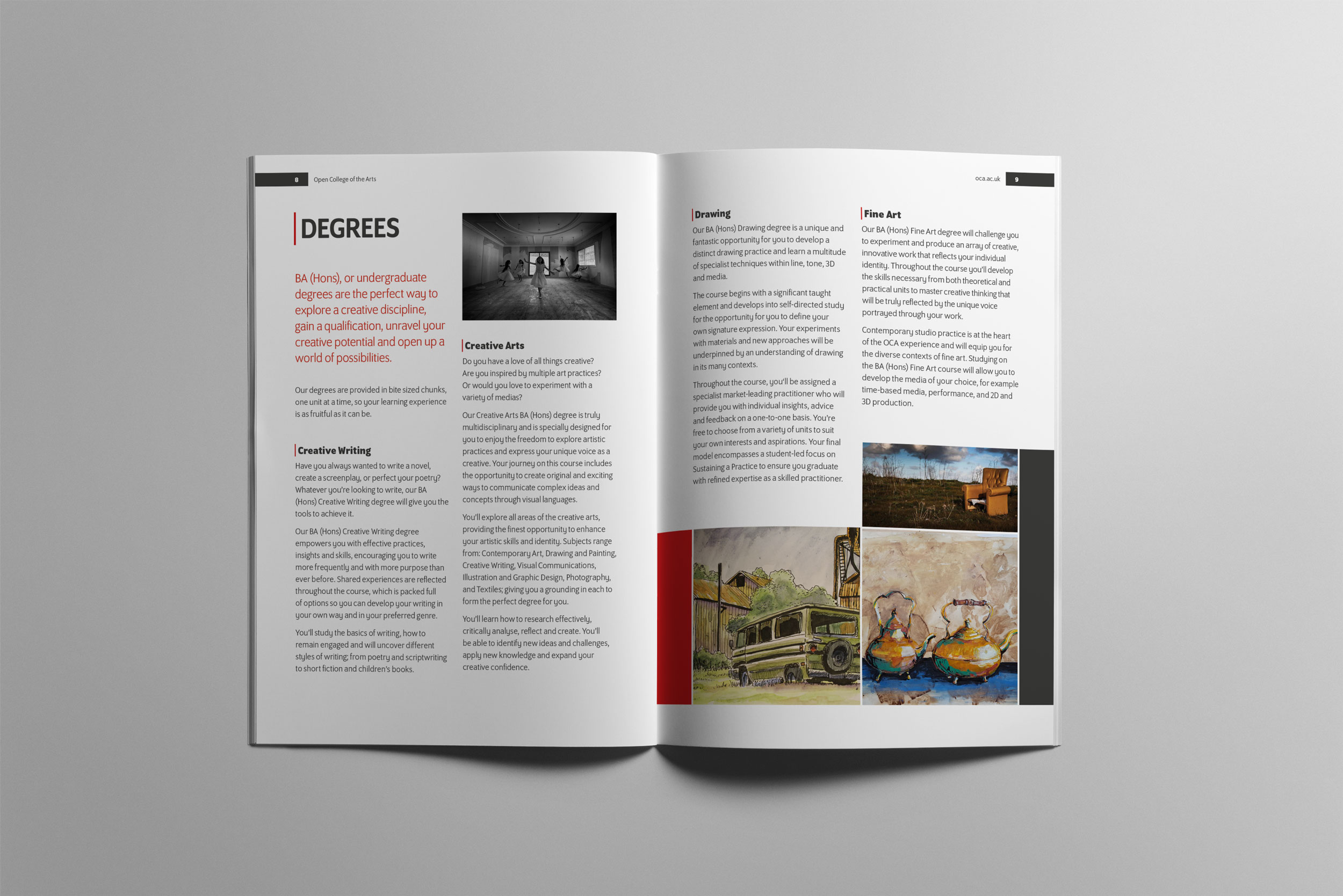 Open College of the Arts prospectus design