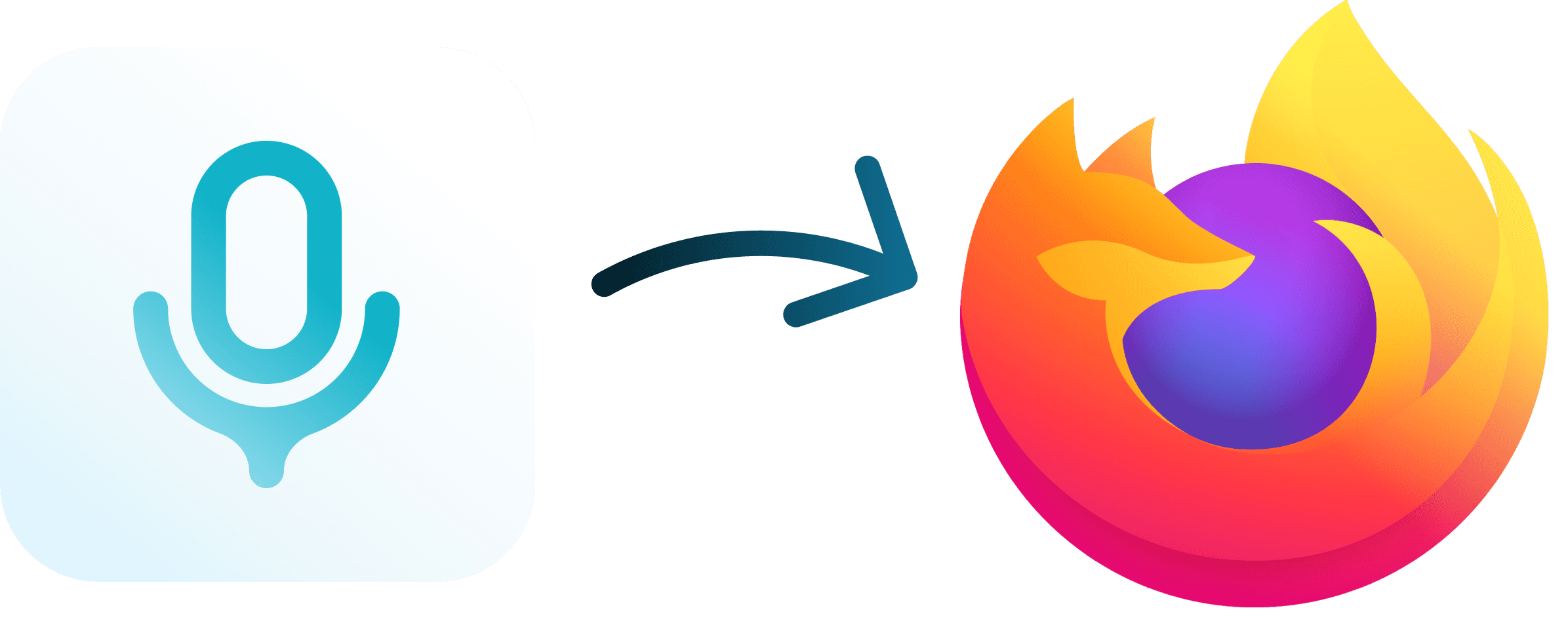 VoicyロゴとFirefoxロゴがFirefoxで音声を文字起こしとして表示