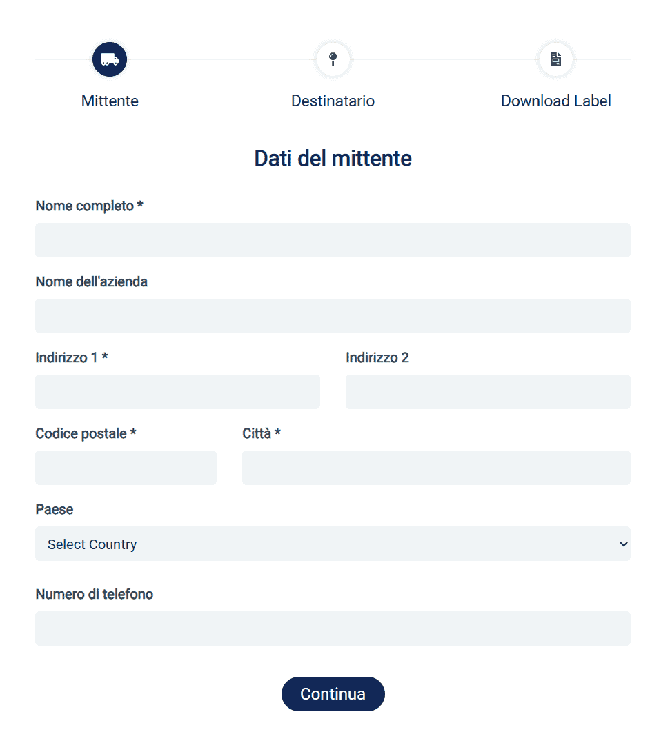 Schermata dello strumento di Sendcloud con i template per le etichette di spedizione