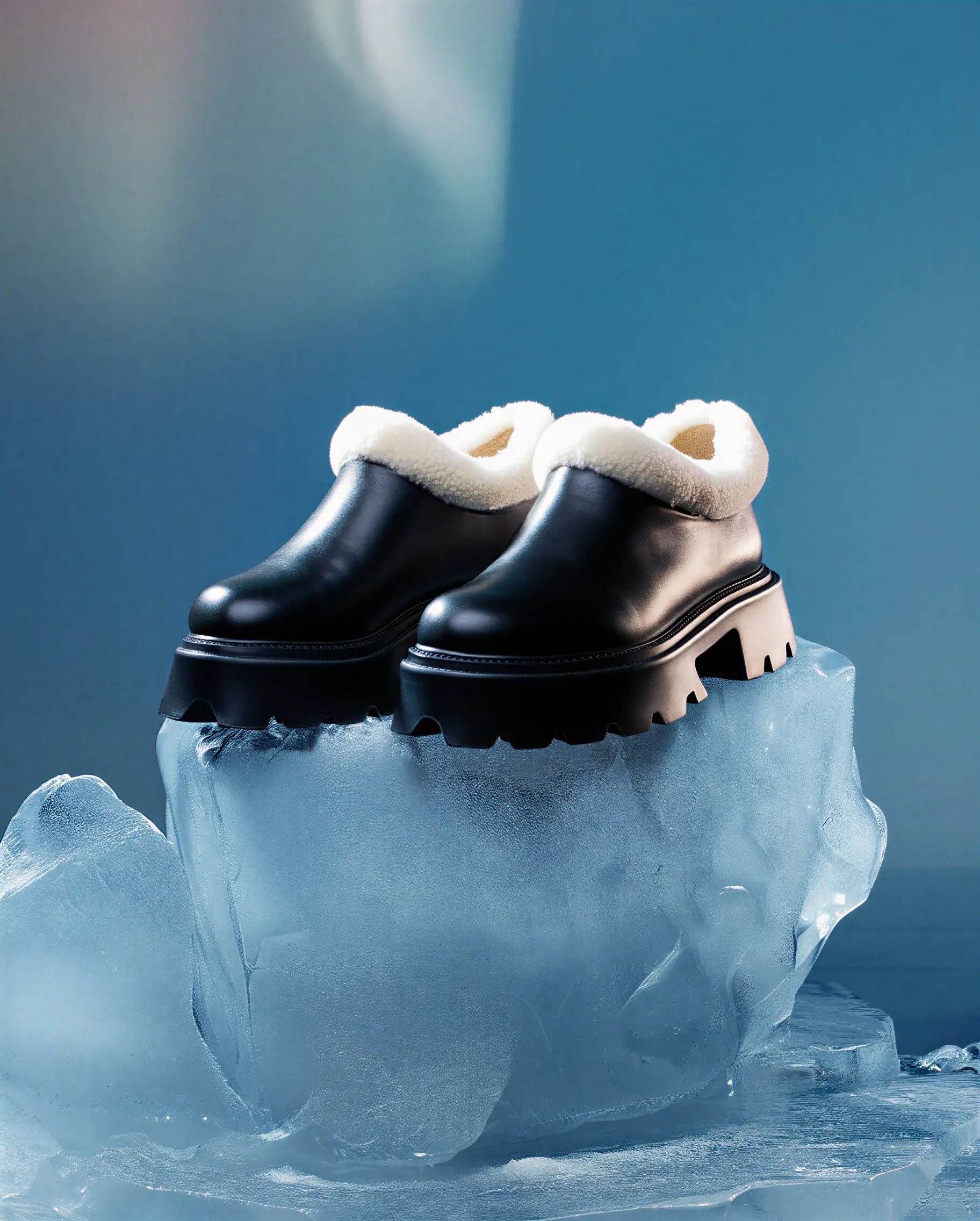 Abstract blue swirling ribbon on a gray background