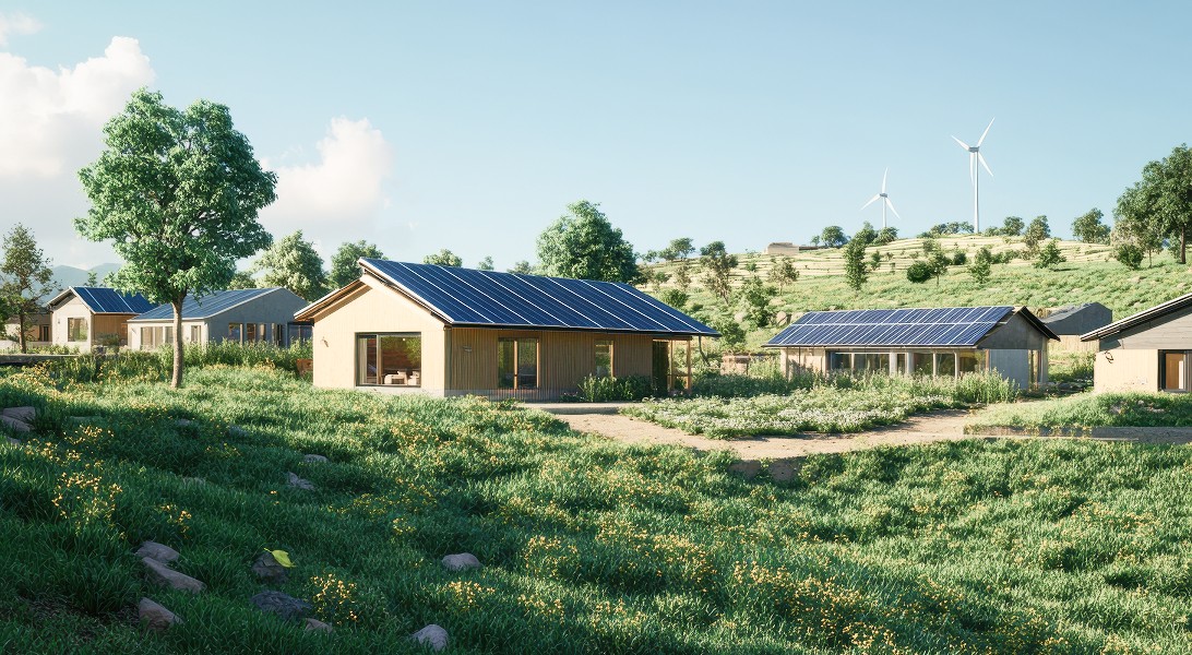 solar panels on the roof