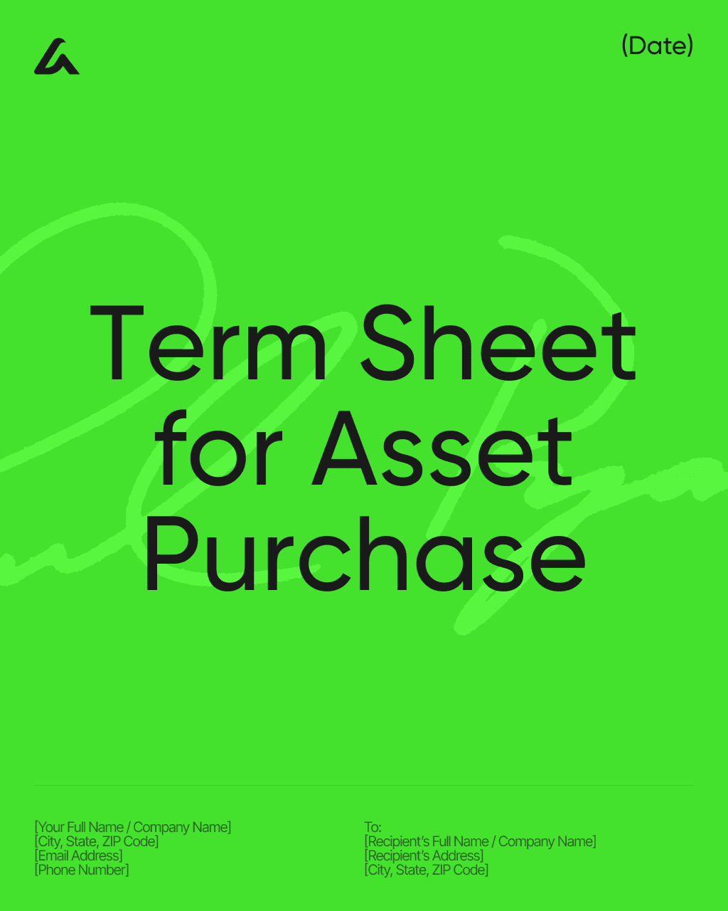Term Sheet for Asset Purchase
