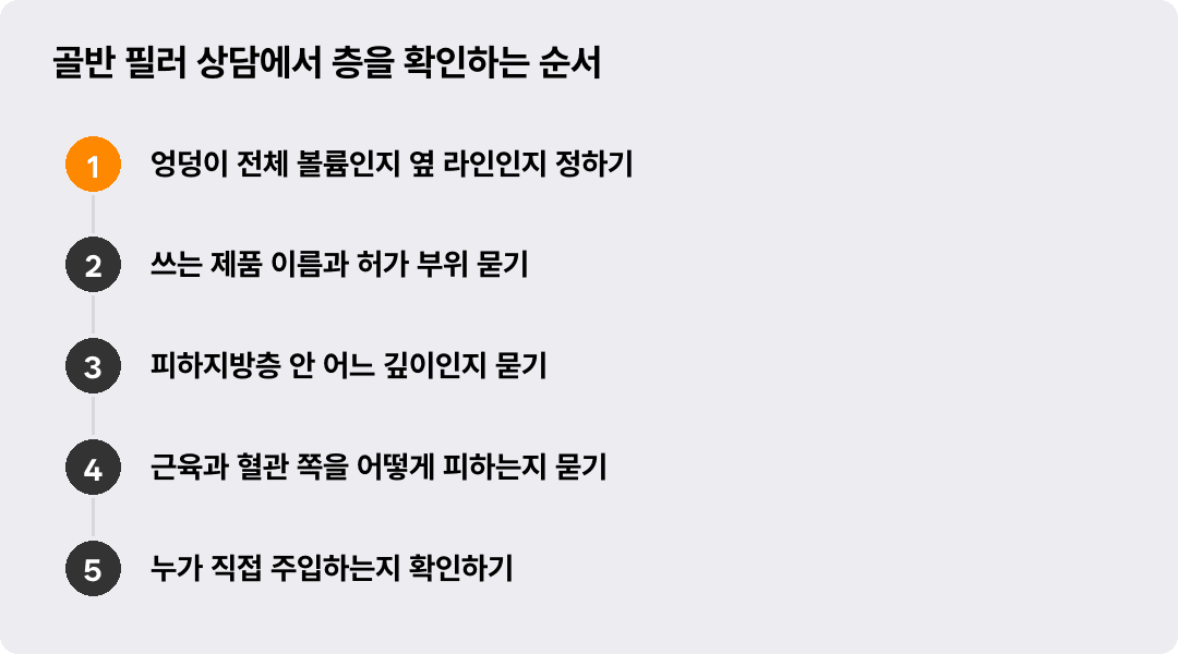 골반 필러 상담에서 층을 확인하는 순서