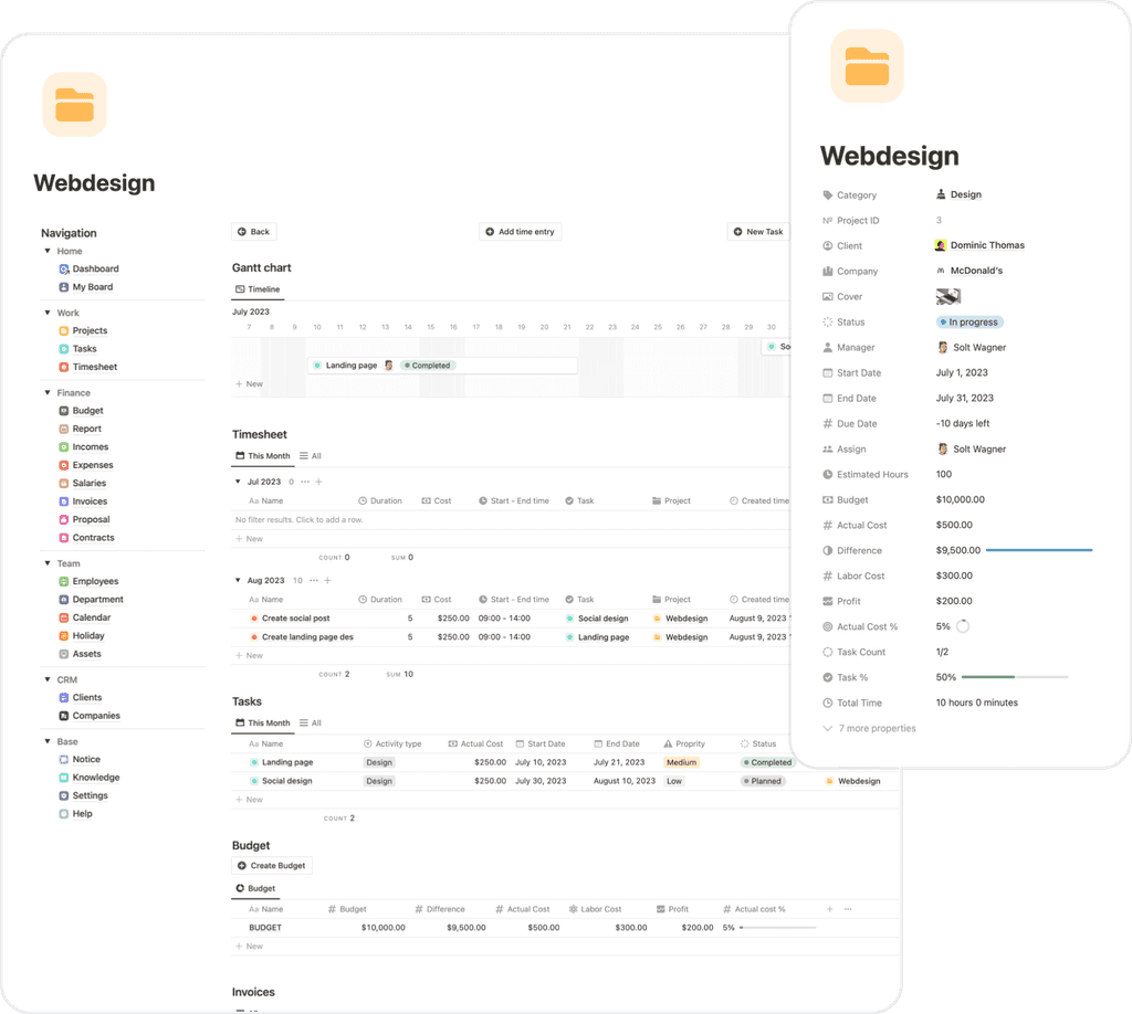 Notion Intranet Business Management Template