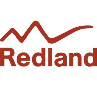 Redland logo, featuring a stylized mountain range and the brand name in bold red text.