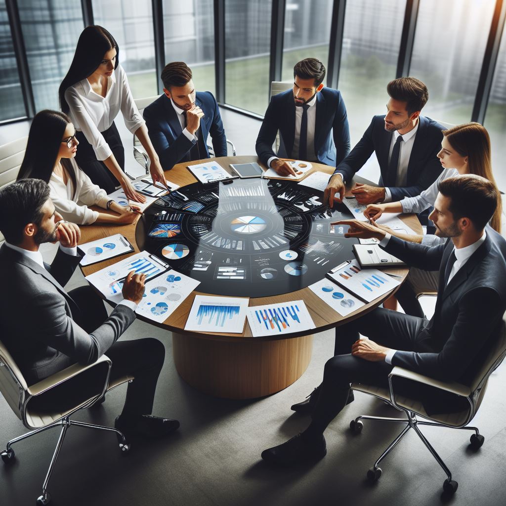 Ein Team von Verkäufern erarbeitet eine erfolgreiche Strategie für 2024