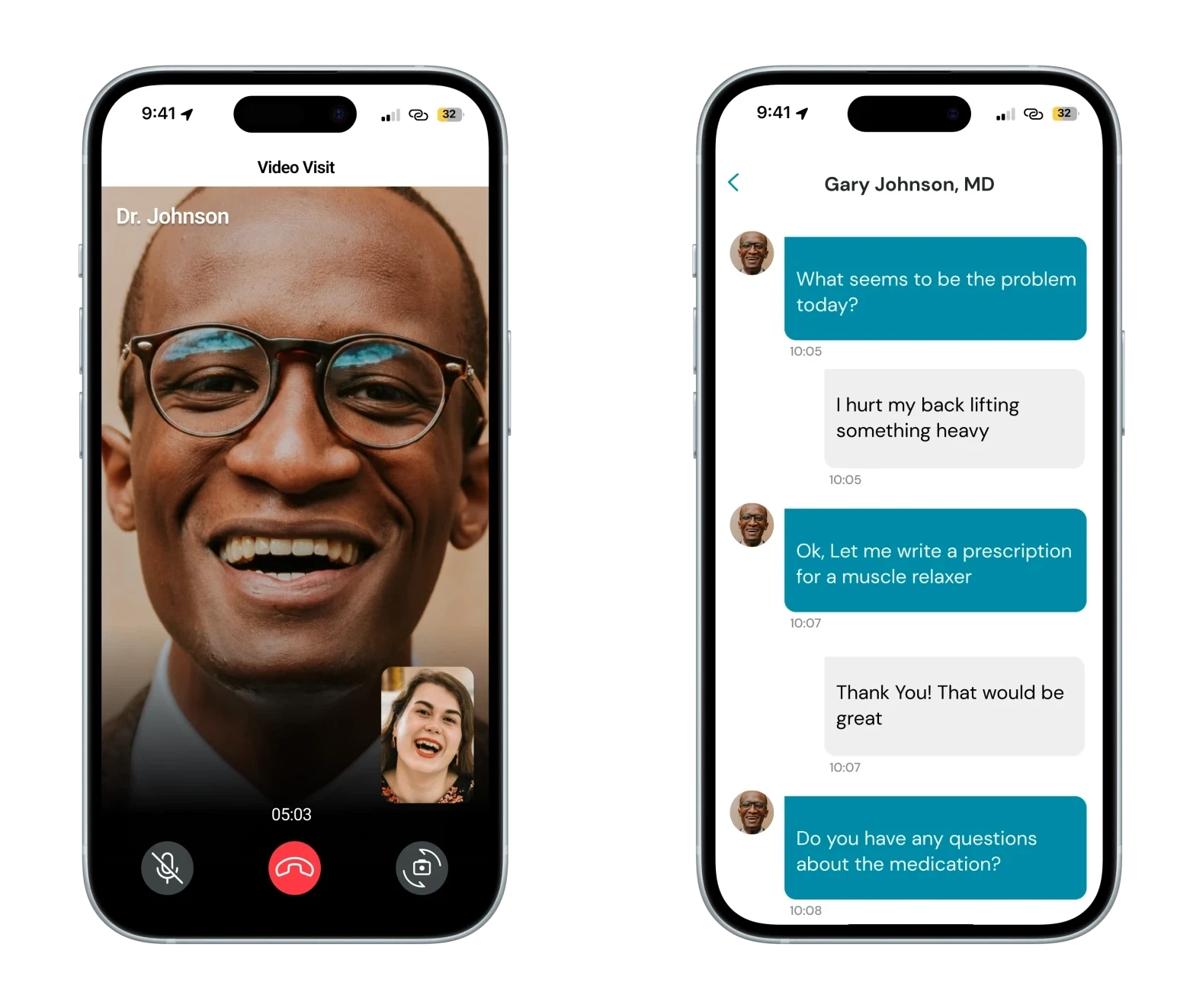 Alaro telehealth app screens showing appointment booking and provider search interfaces