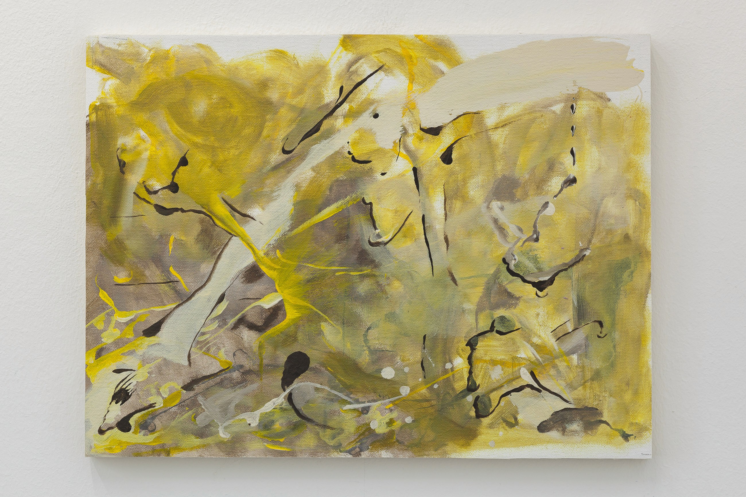 Bir o kadar da endişem, gösteremedim (Just as much my concern, I could not show), 2021.  Acrylic on canvas mounted on wooden panel, 12 x 16 inches (30 x 40 cm).