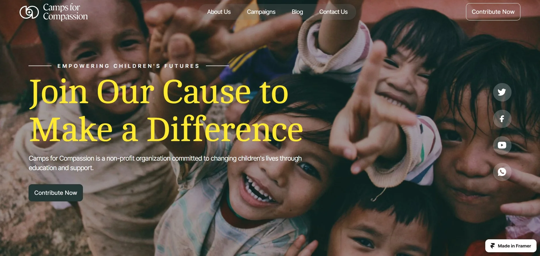 Best Framer Templates for Non-Profit - CampsforCompassion