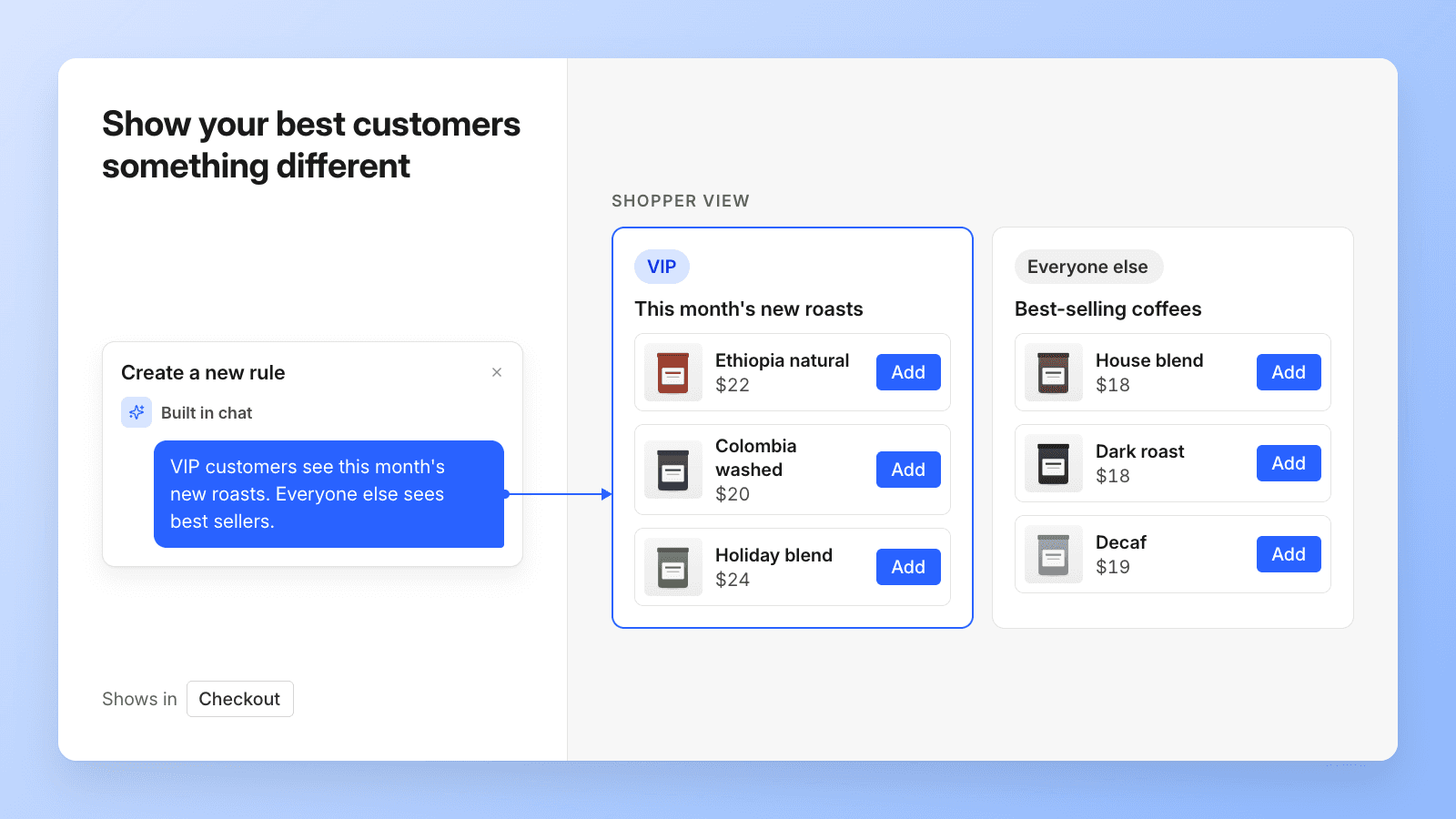 Show your best customers something different at checkout