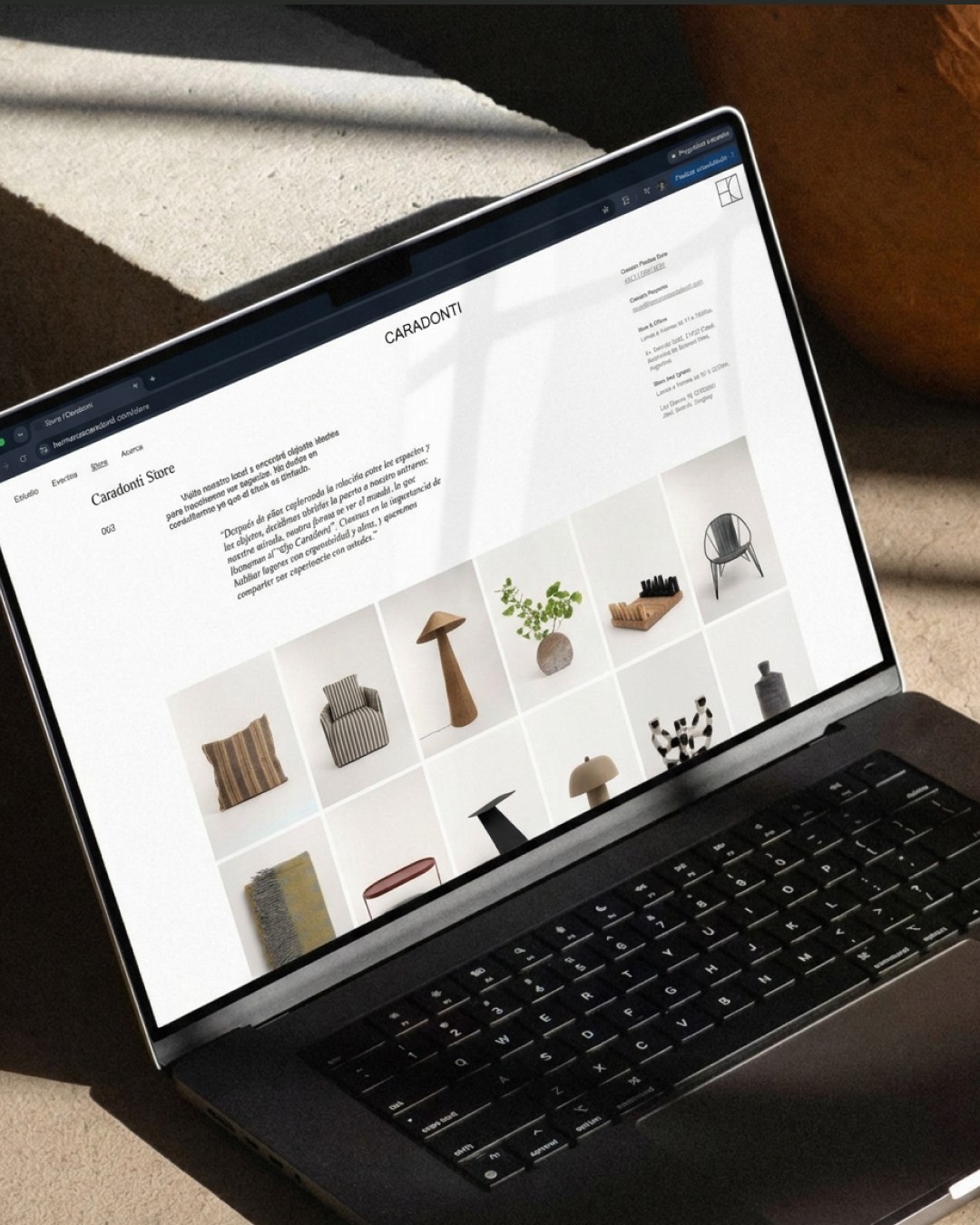 Caradonti web mockup