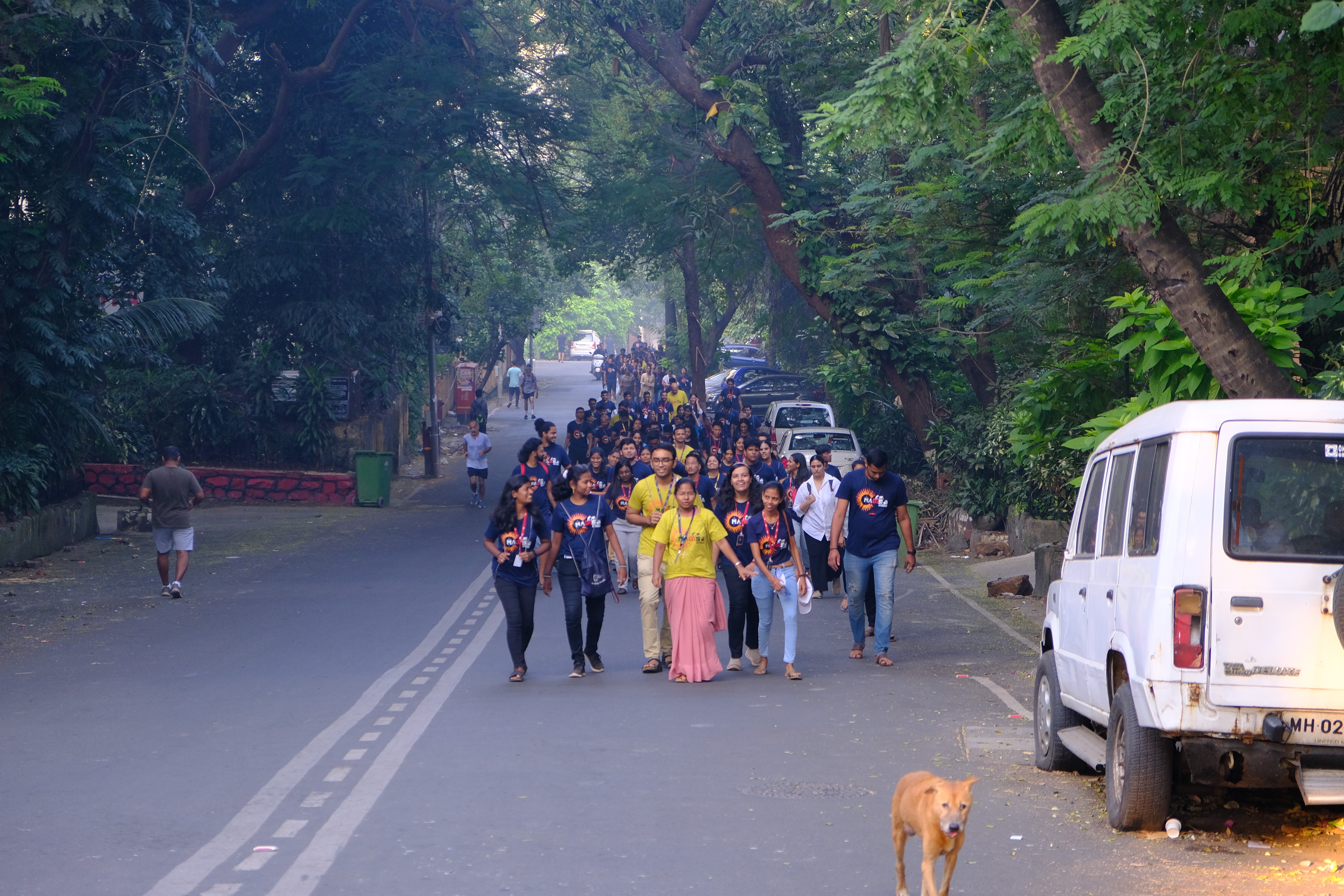 Drone shot of a running track at night